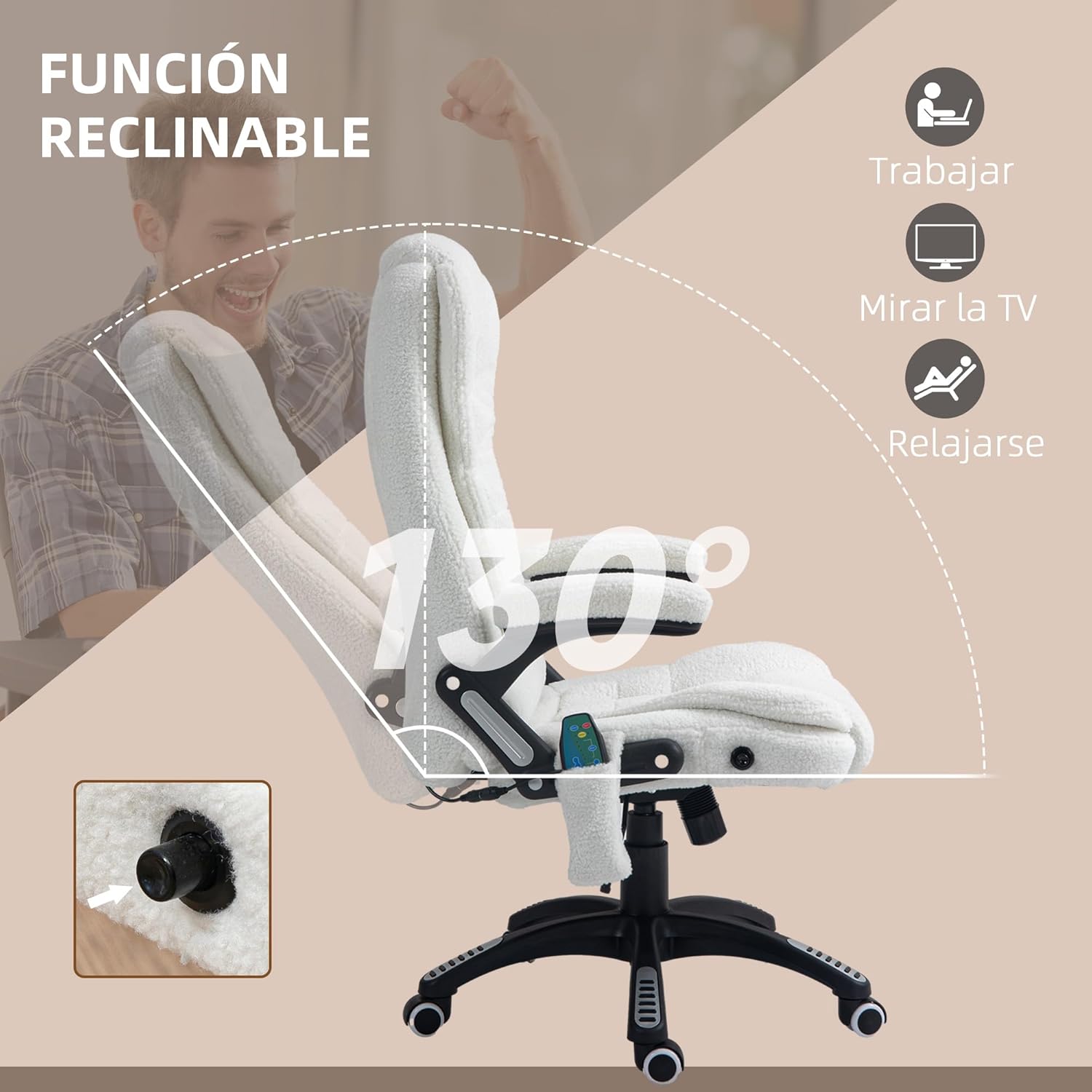 Thumbnail 6 de Vinsetto silla de oficina masaje 6 puntos