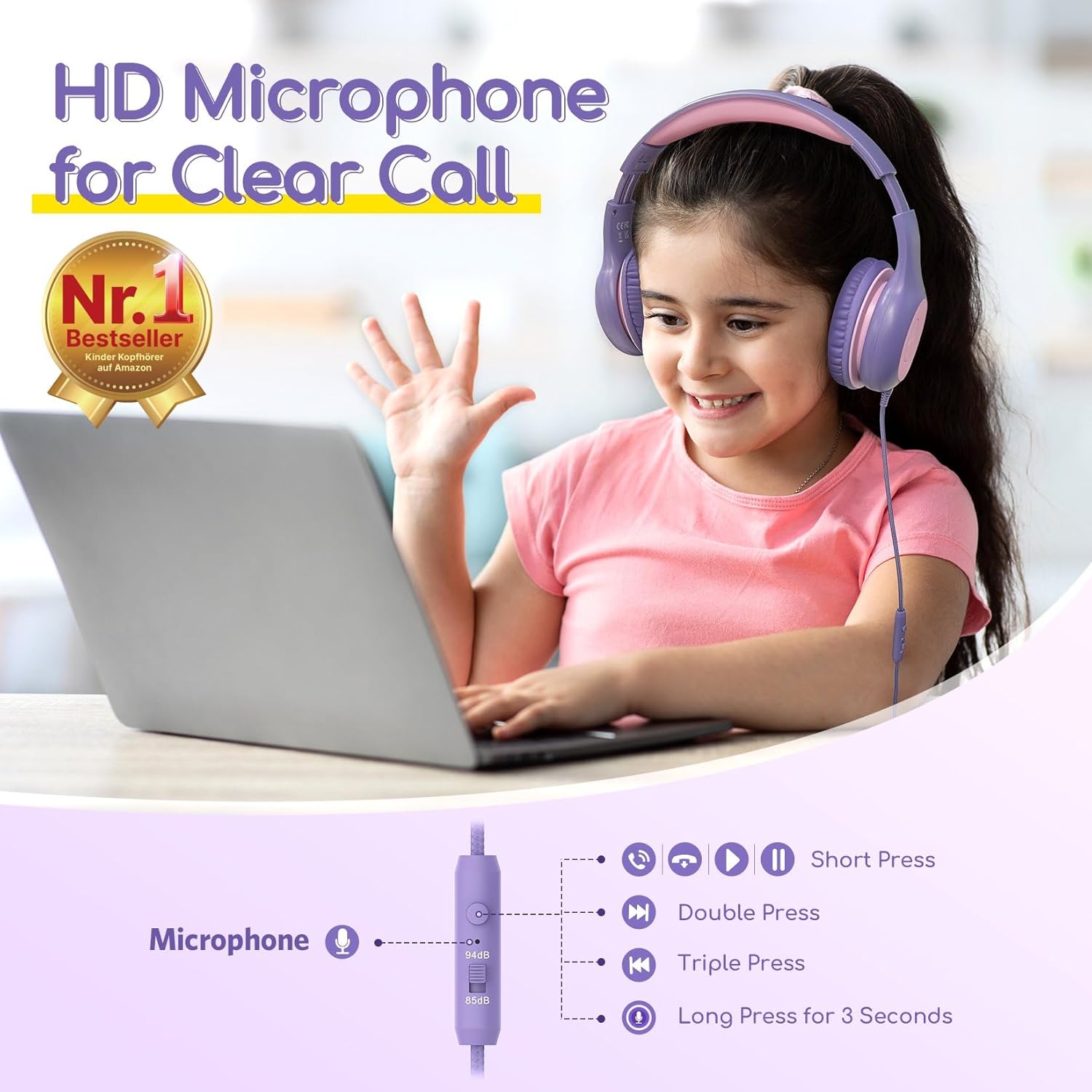 Thumbnail 1 de EarFun Kids Headphones 85dB volume limiter