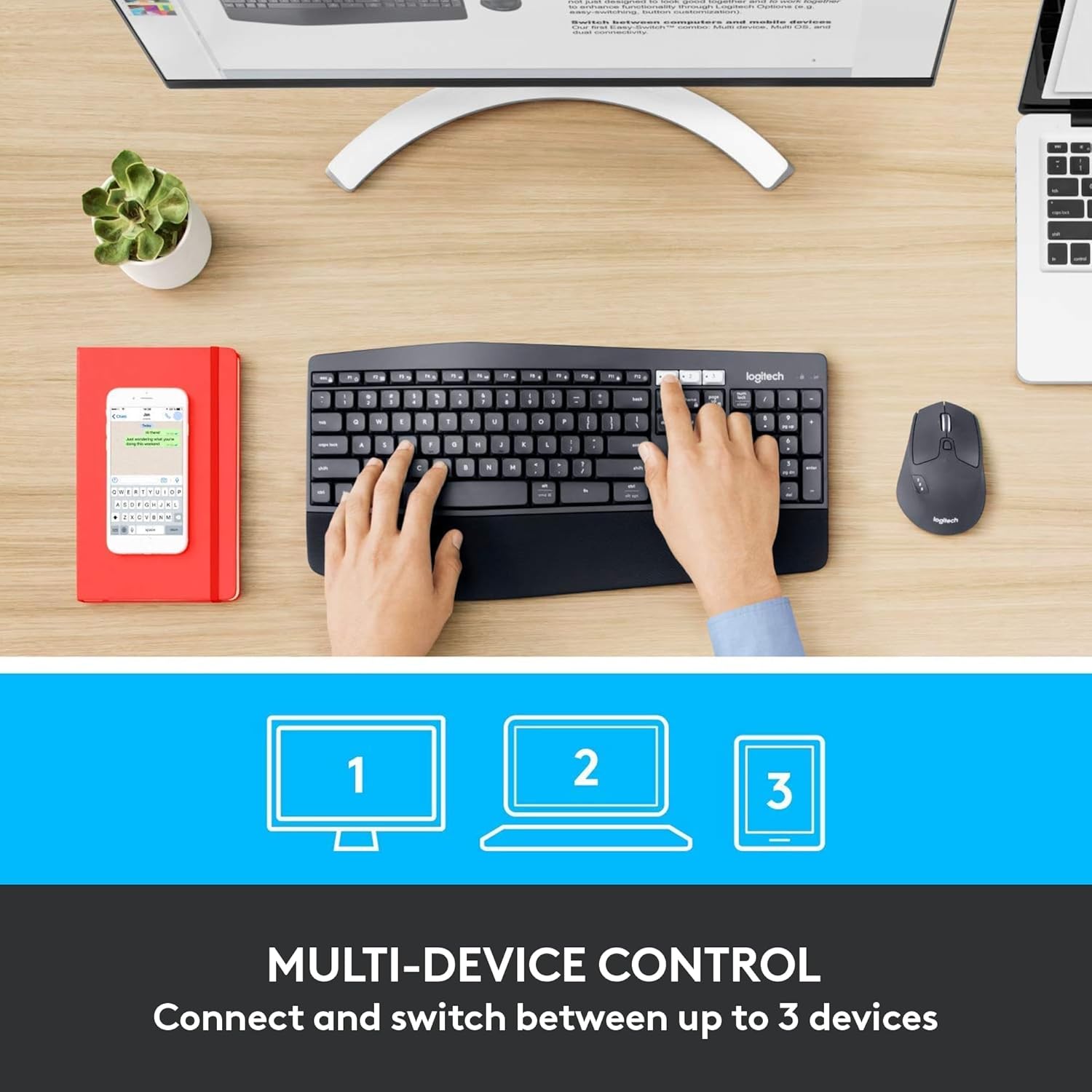 Detalle 2 de Logitech MK850 wireless keyboard and mouse combo
