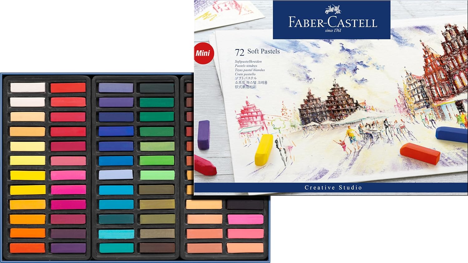 Detalle de FABER-CASTELL 128272 Softpastellkreide STUDIO QUALITY mini, 72er Etui