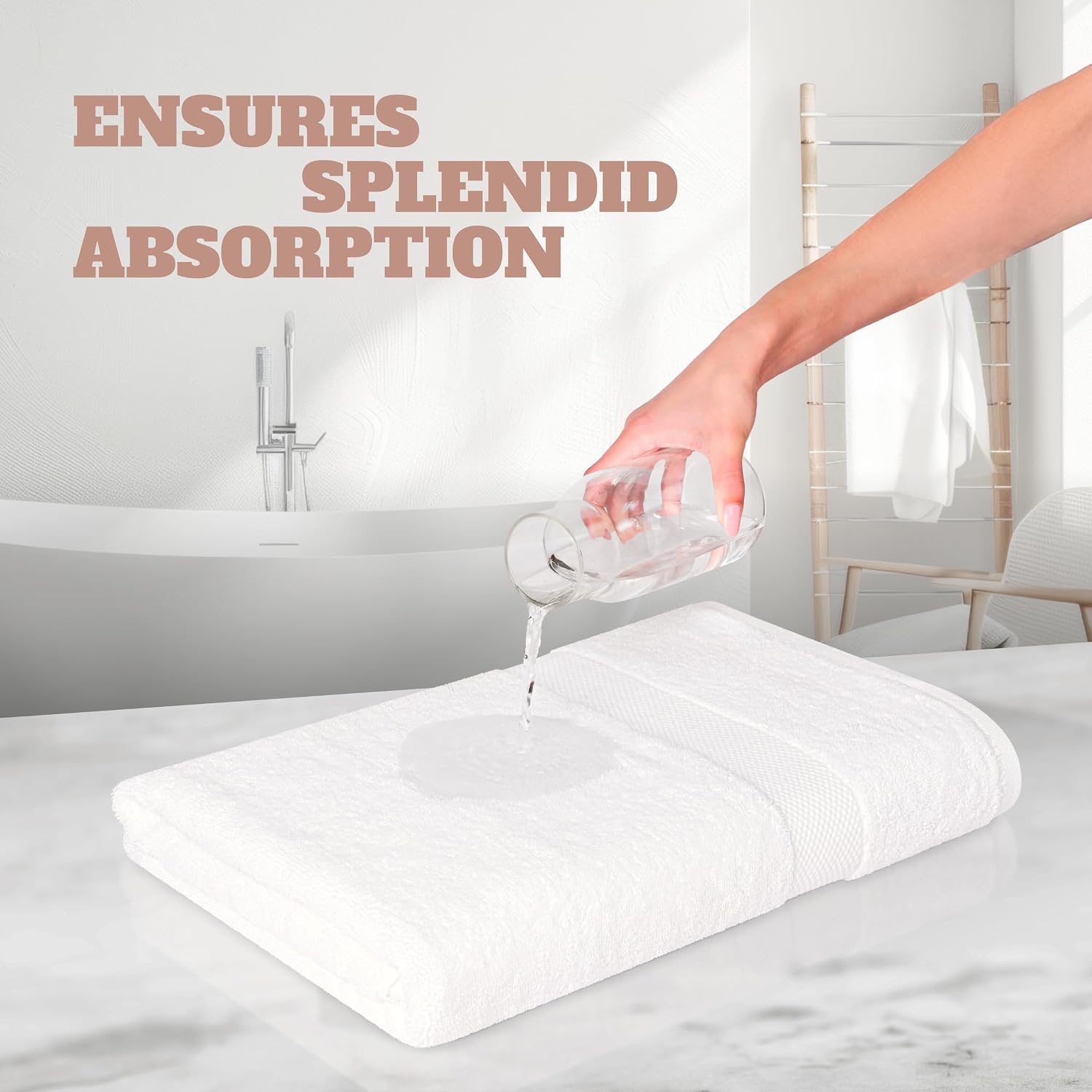 Thumbnail 4 de White Classic Wealuxe Bath Towels 24x50 in