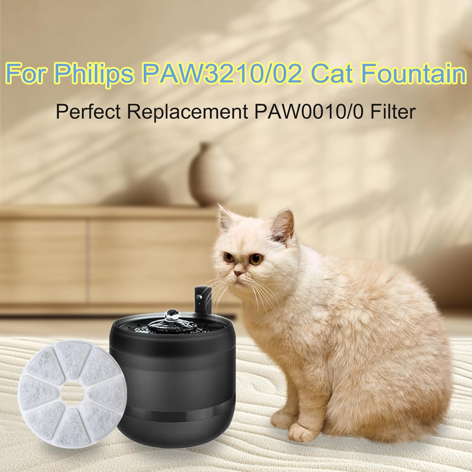 Thumbnail 3 de 10er-Katzenbrunnen-Filter für Philips PAW3210/02 – Dreischichtiger Aktivkohle Ersatzfilter