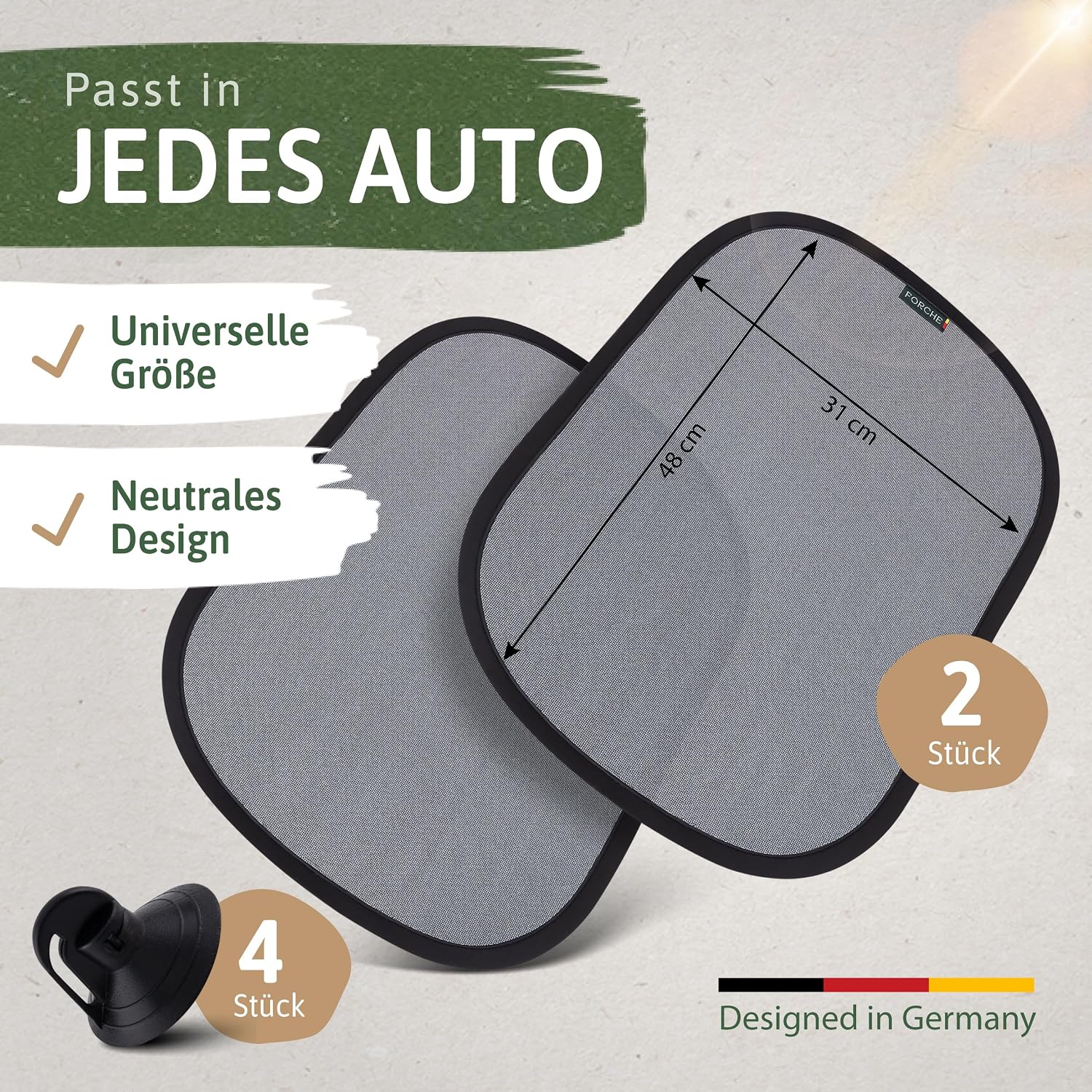 Detalle 2 de FORCHE Auto Sonnenschutz Seitenscheibe ☀