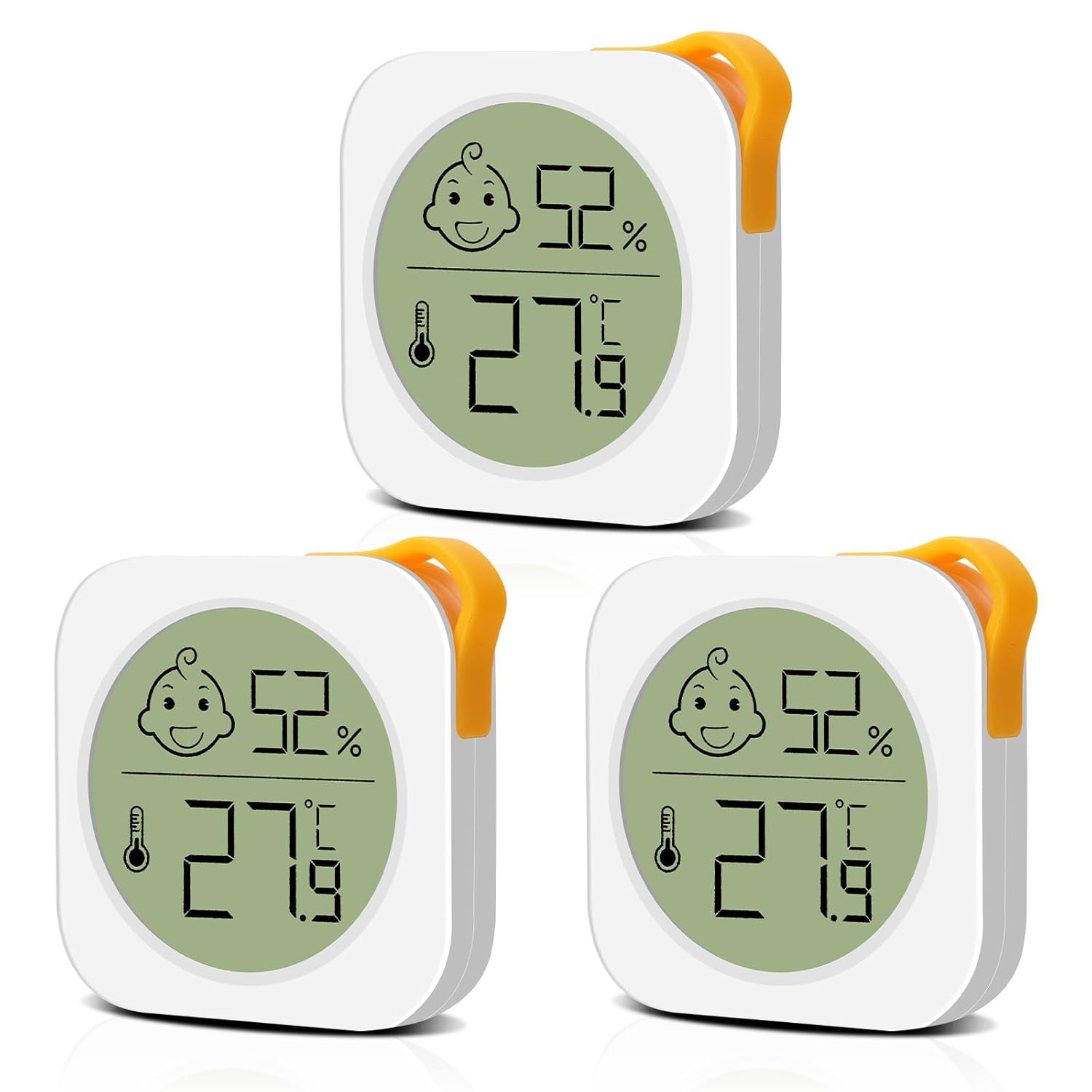 Lot de 3 thermomètres d'intérieur LCD