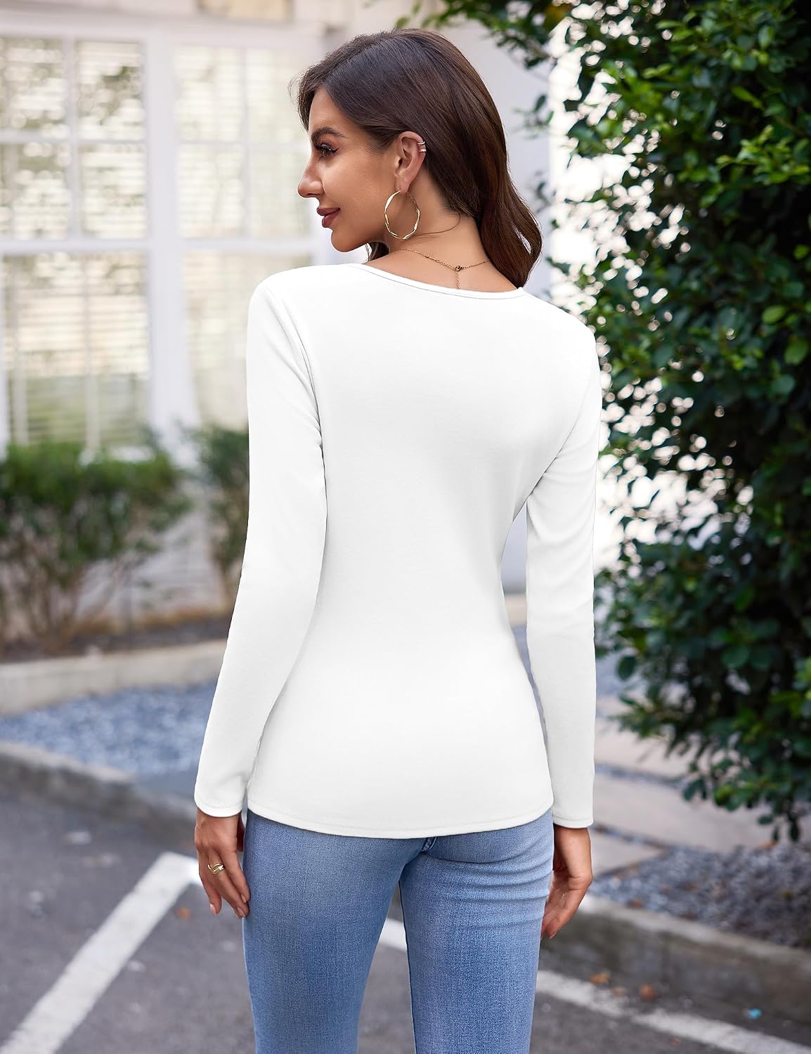 Detalle 2 de Aottori Haut Thermique Femme à Manches Longues — Tee-shirt léger et slim pour l’hiver et l’automne