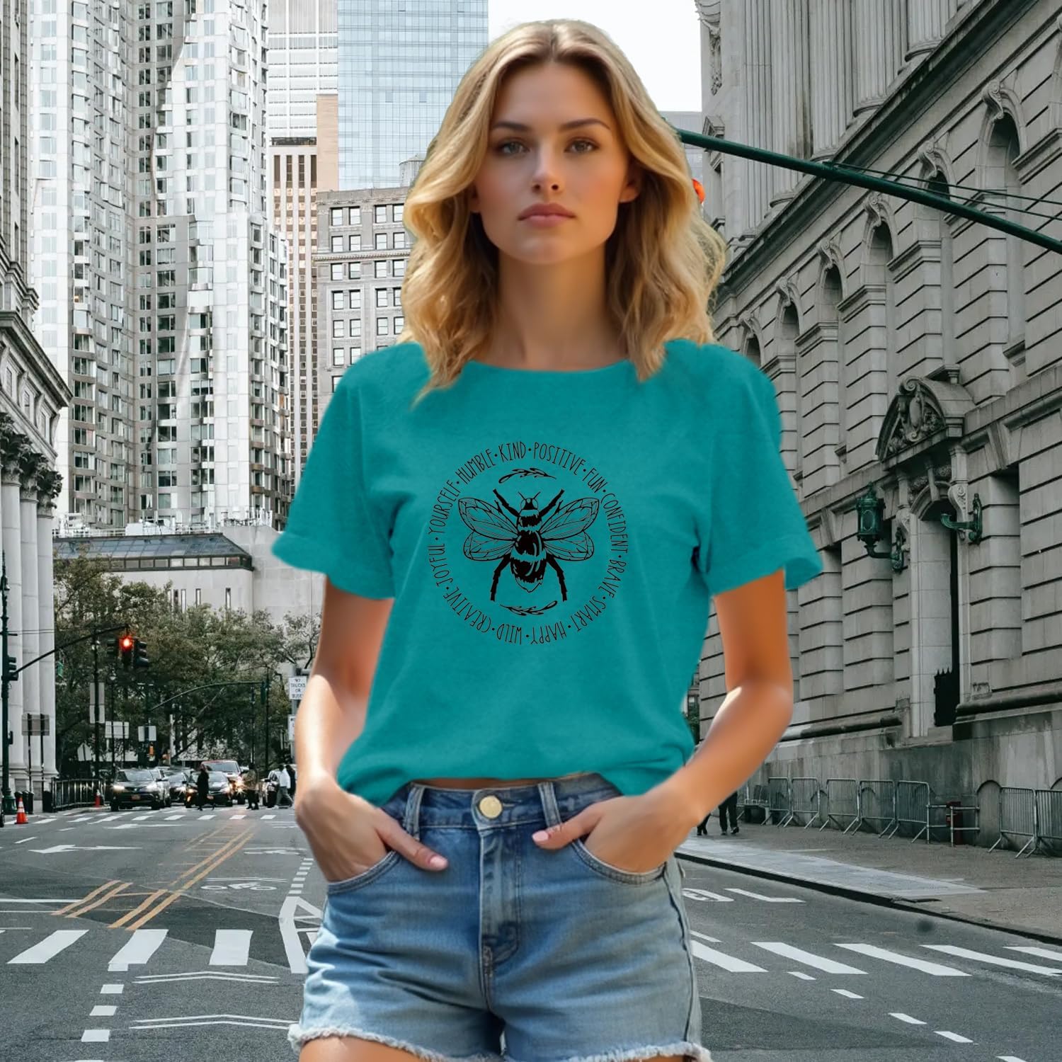 Thumbnail 2 de Qskall Bee Kind T shirt, Be Kind tee top