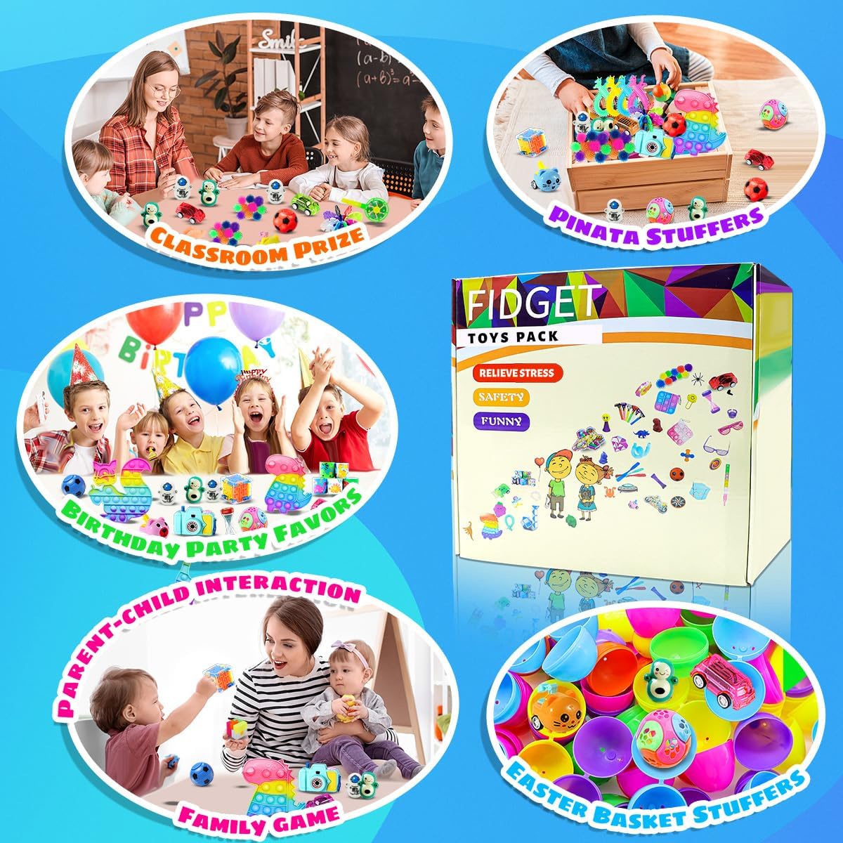 Thumbnail 4 de 1000pcs Party Favors for Kids – Sensory Fidget Toy Pack for Parties, Classroom Rewards, and Gift Bags