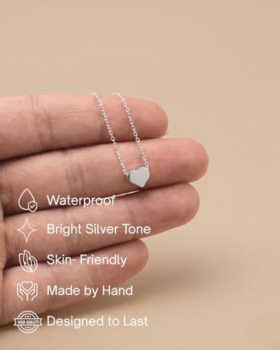 Thumbnail 2 de Annika Bella Silver Heart Necklace with Sliding Bead Charm