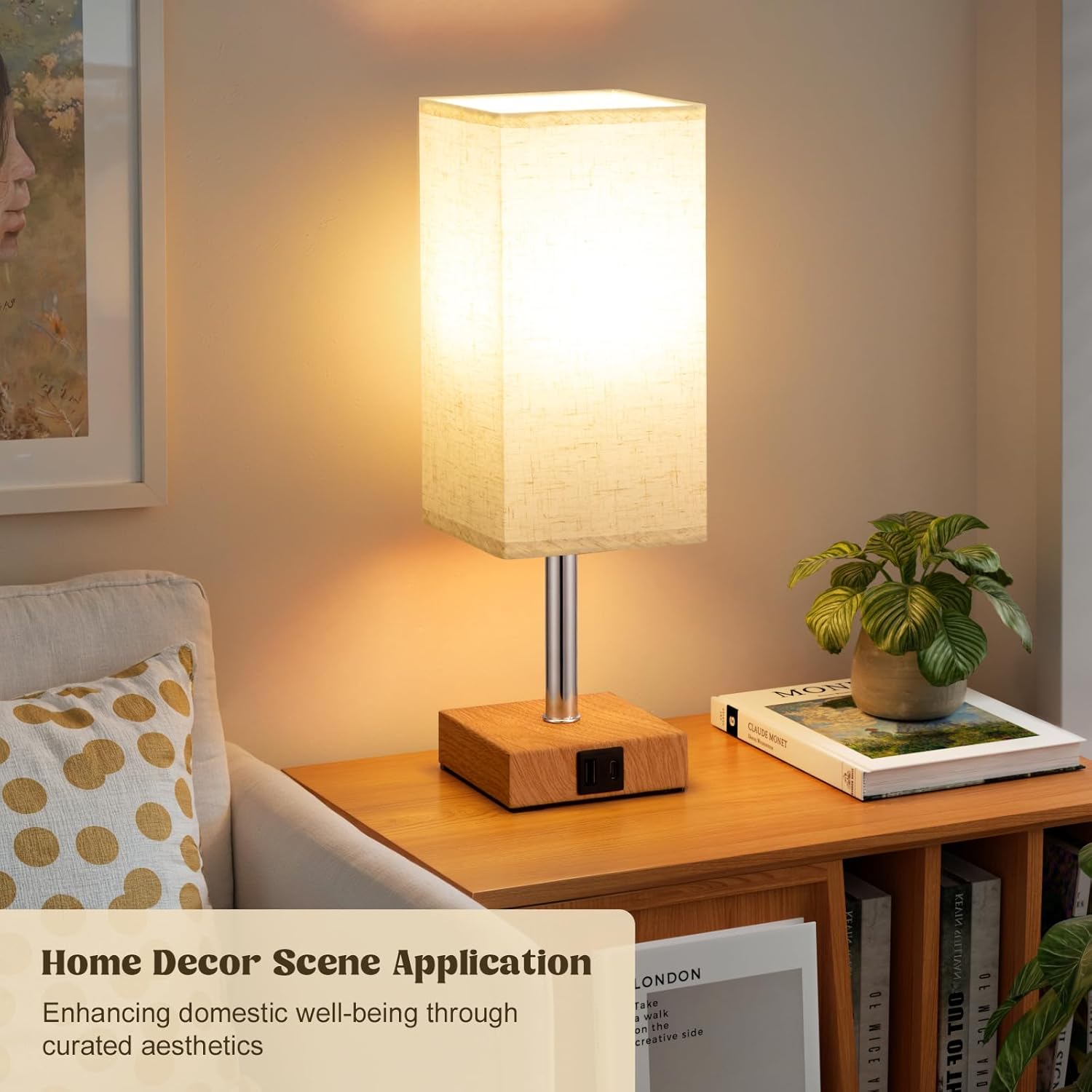 Thumbnail 5 de Aooshine Bedside Lamp with USB A+C ports