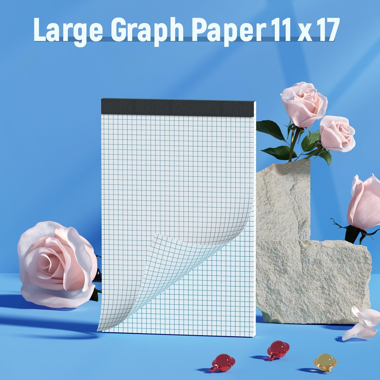 Thumbnail 6 de Roneky 11 x 17 Graph Paper Pad, 4x4 Quad Grid, 30 Sheets
