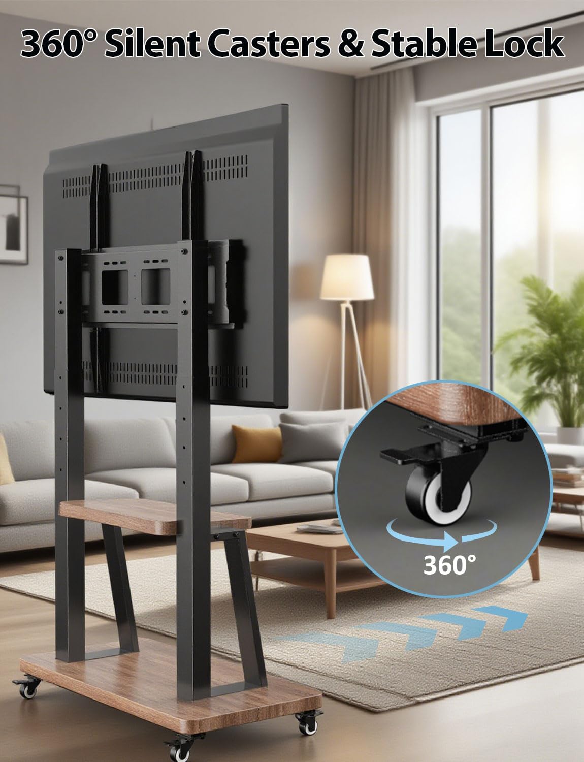 Detalle 1 de JXMTSPW TV Stand for 32–100 inch, 80 kg capacity