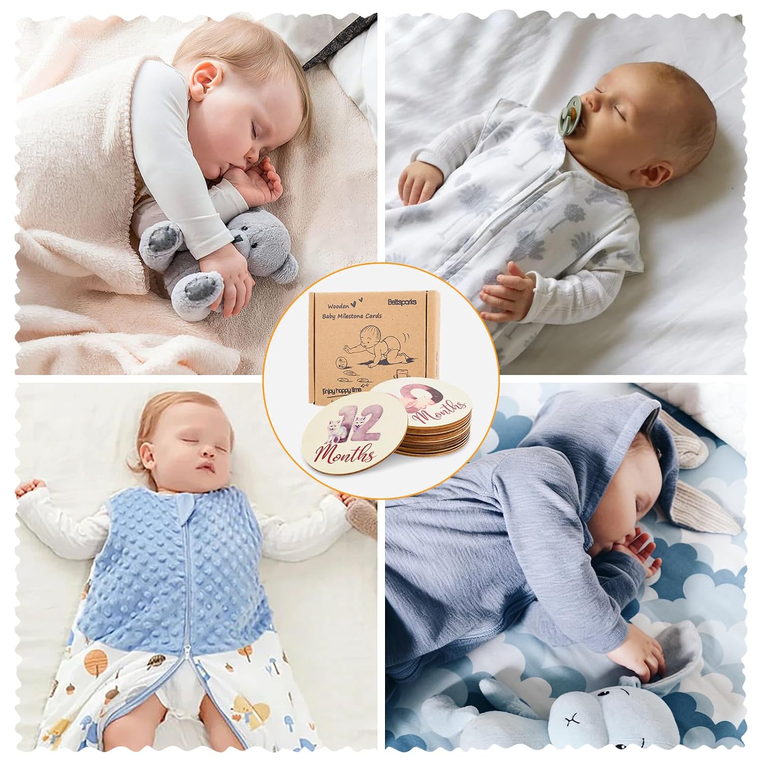 Detalle 2 de Wooden Baby Milestone Signs 13-Piece Set