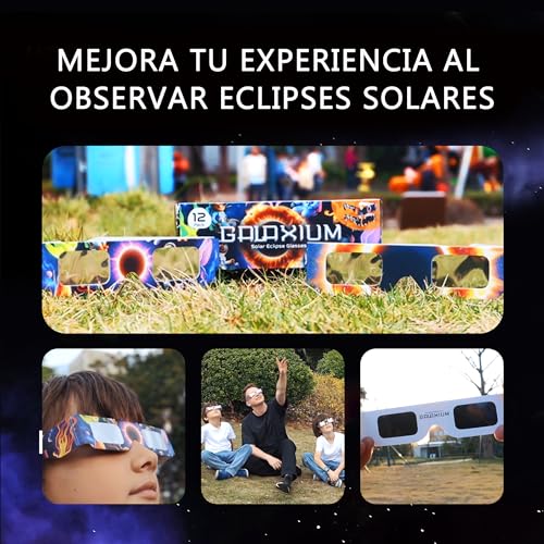 Thumbnail 4 de Galaxium Gafas Eclipse Solar Niños 2026 | Pack 12 Diseños Animales Certificadas ISO 12312-2