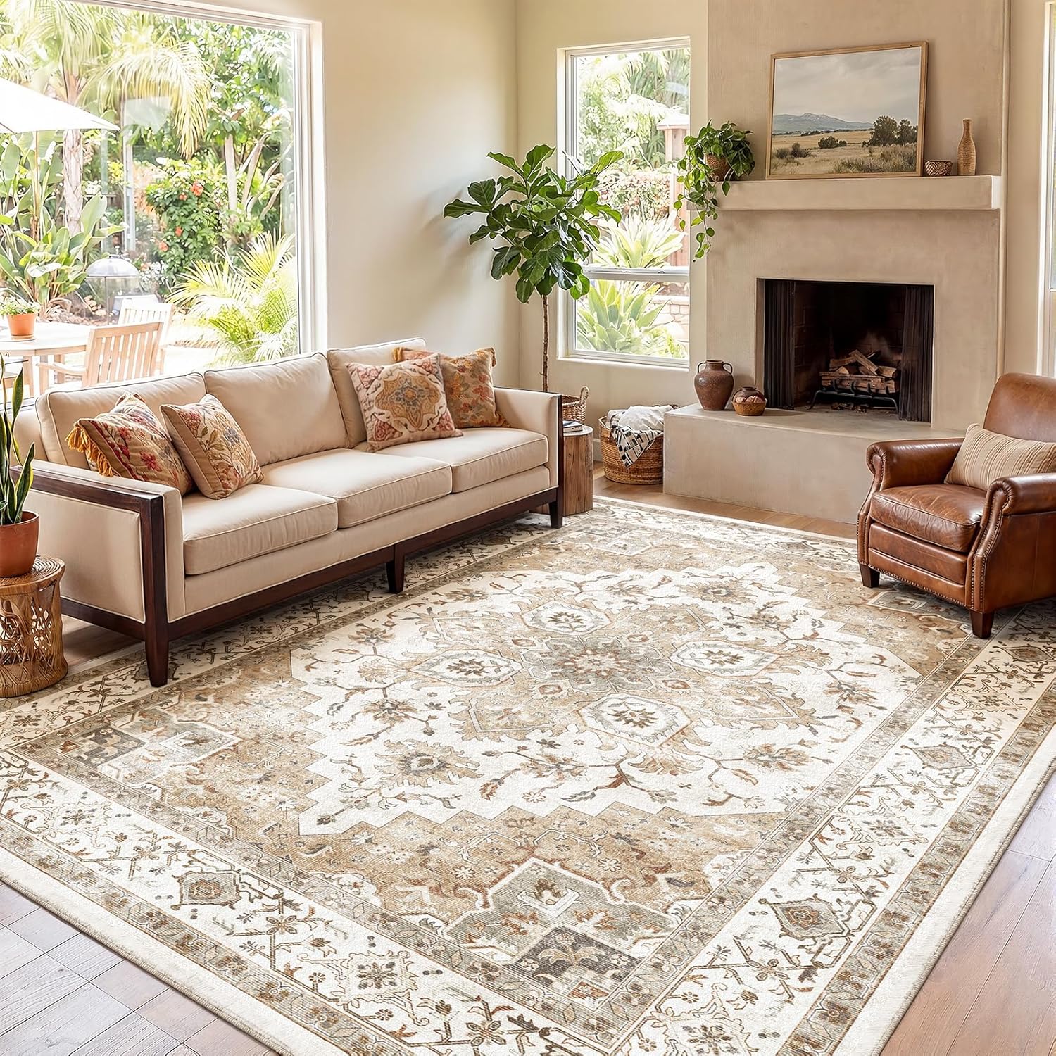 Thumbnail 5 de Amada 8x10 Area Rug: Low-Profile Vintage Living Room