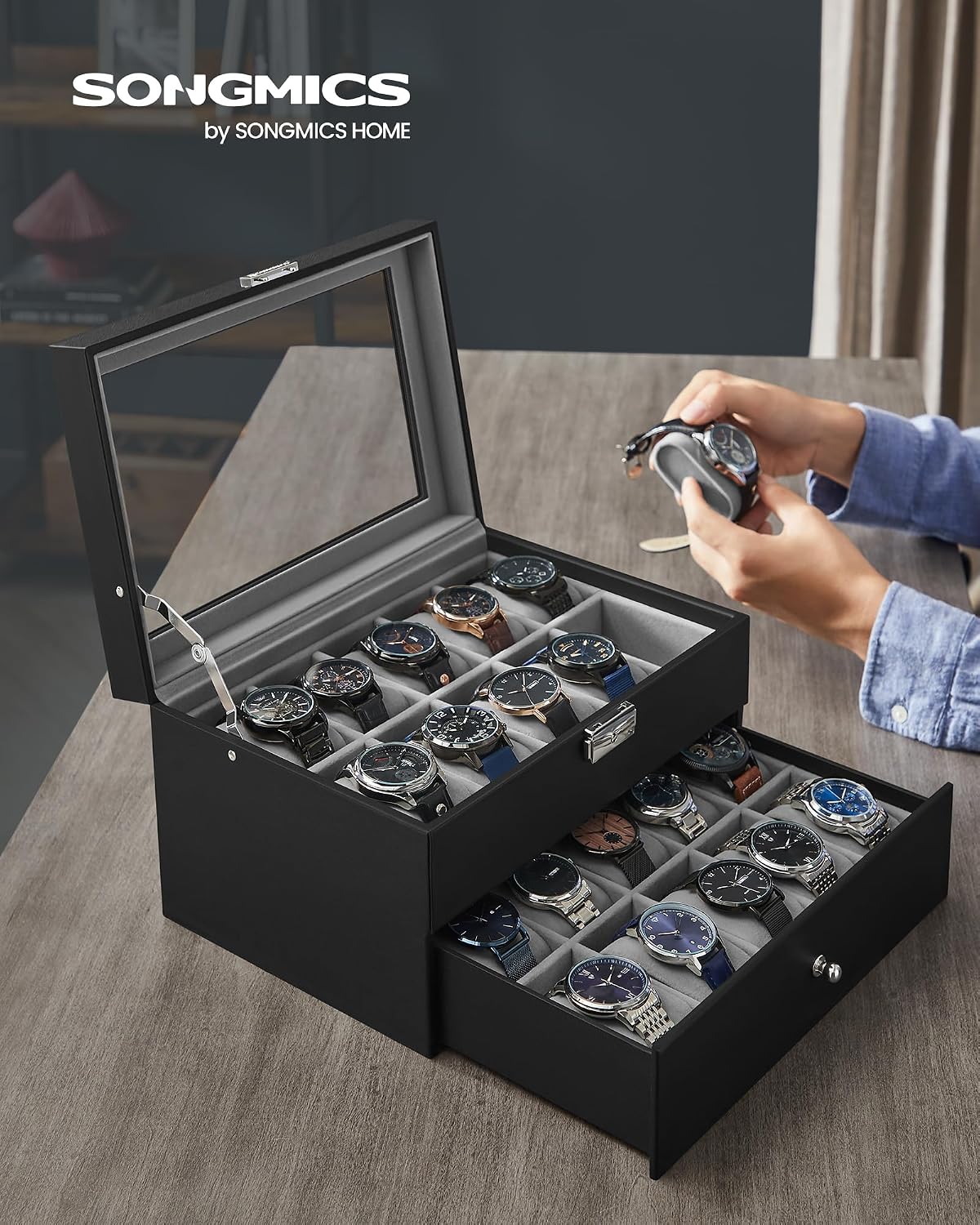 Thumbnail 1 de SONGMICS Boîte à montres 20 compartiments