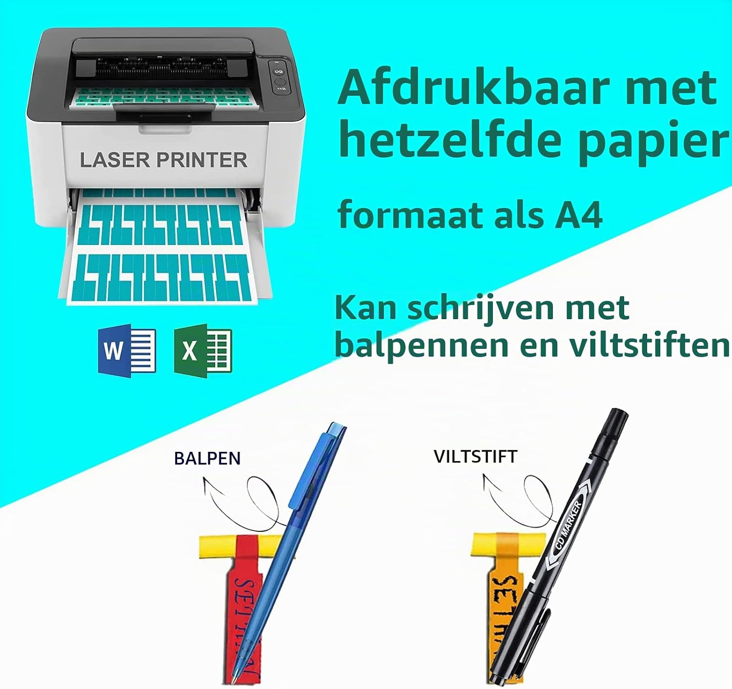 Detalle de ZhenSFlourish kabellabels, 300 zelfklevende etiketten in 10 kleuren
