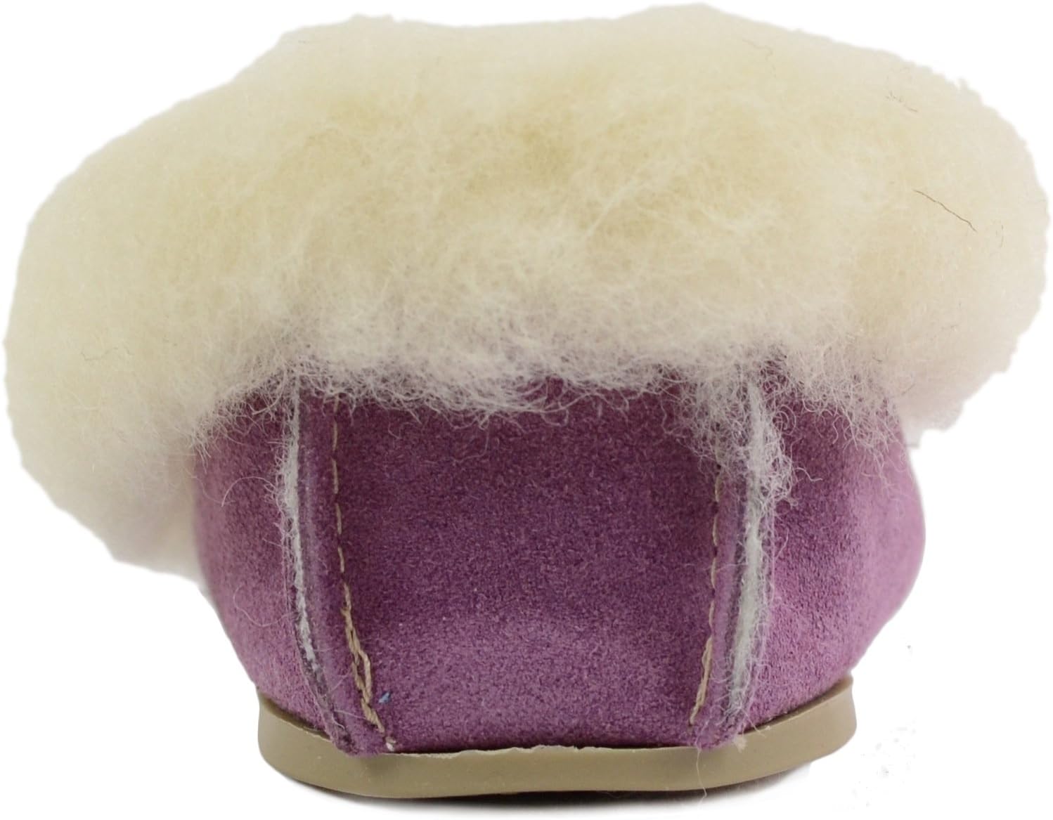 Detalle de SNUGRUGS Ladies Beige/Camel Suede Moccasin Slippers with Wool Lining