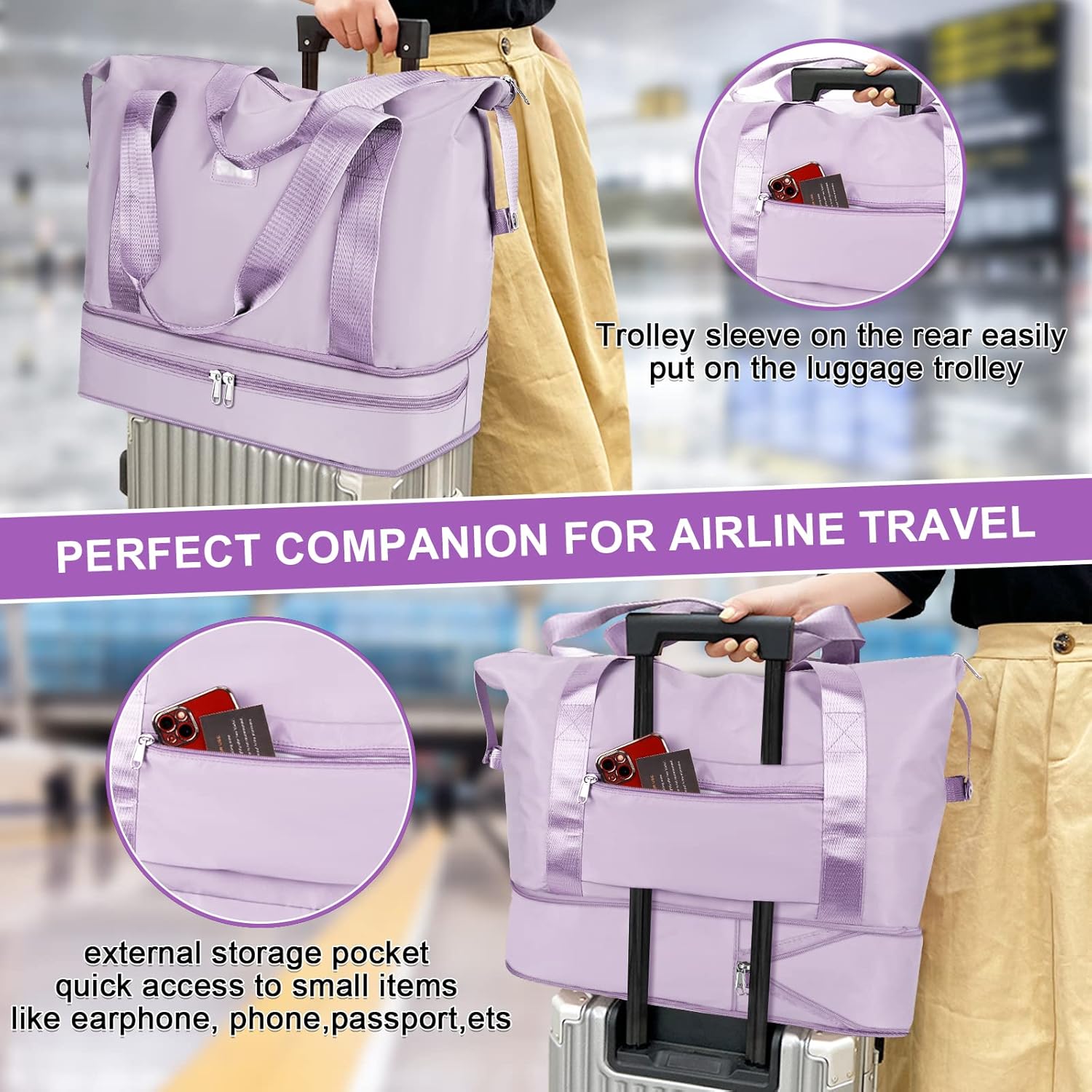 Thumbnail 3 de CS COSDDI Travel Duffel Bag 29L weekend carry-on