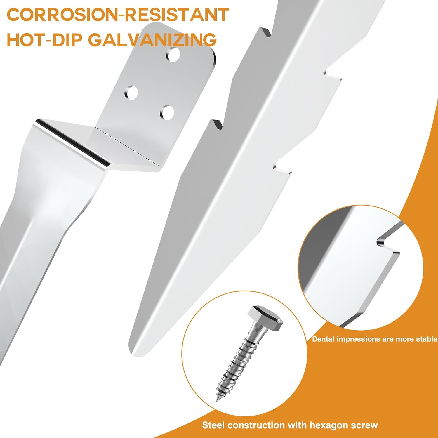Detalle 2 de Nomiou 4pcs Fence Post Anchor 38 cm