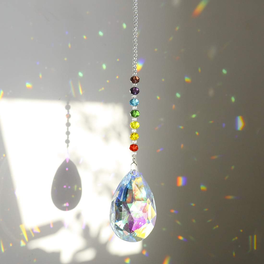 Bauhinia Chakra Crystal Rainbow Suncatcher 76mm 🌈
