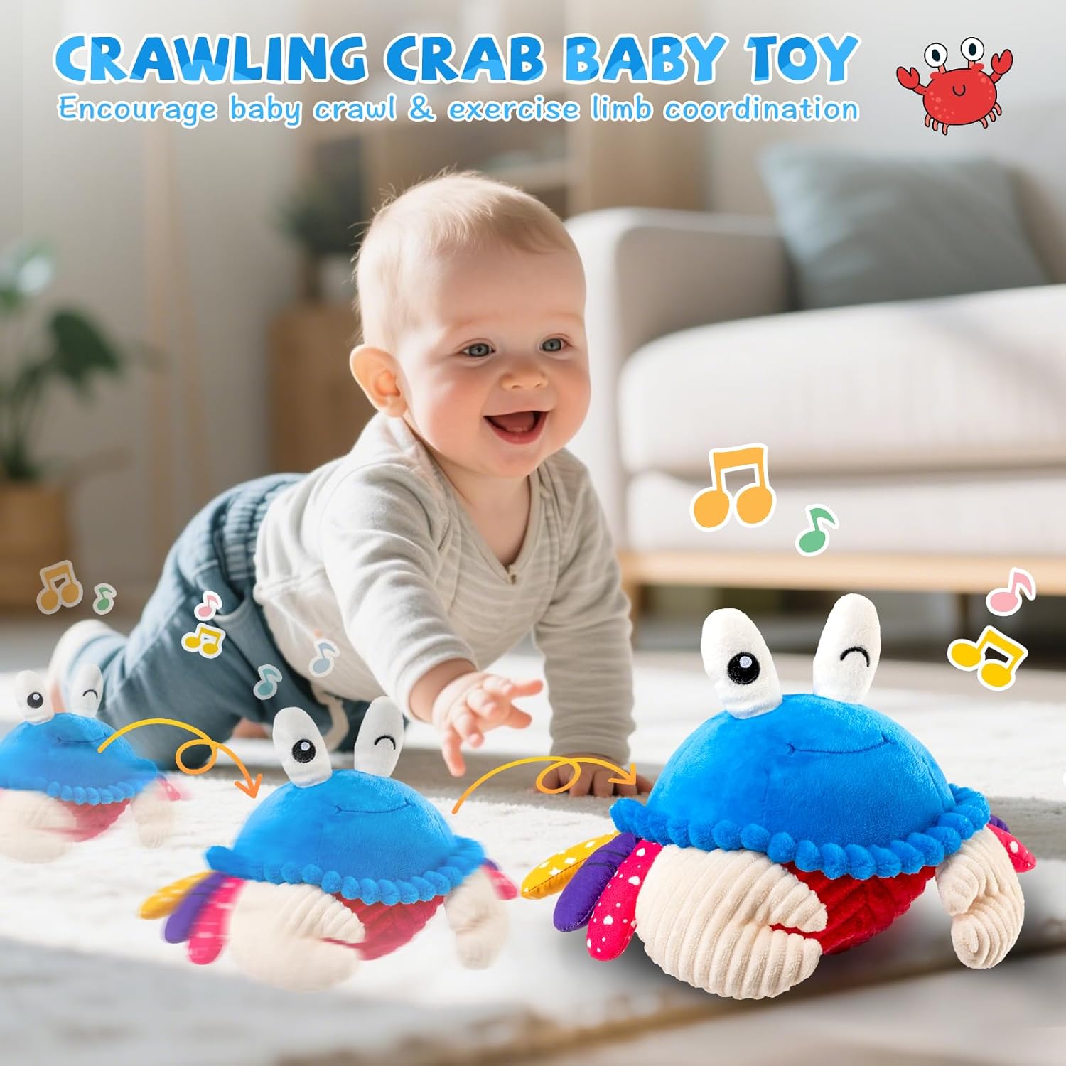 Thumbnail 2 de Musical Crawling Crab Plush Toy 40 songs