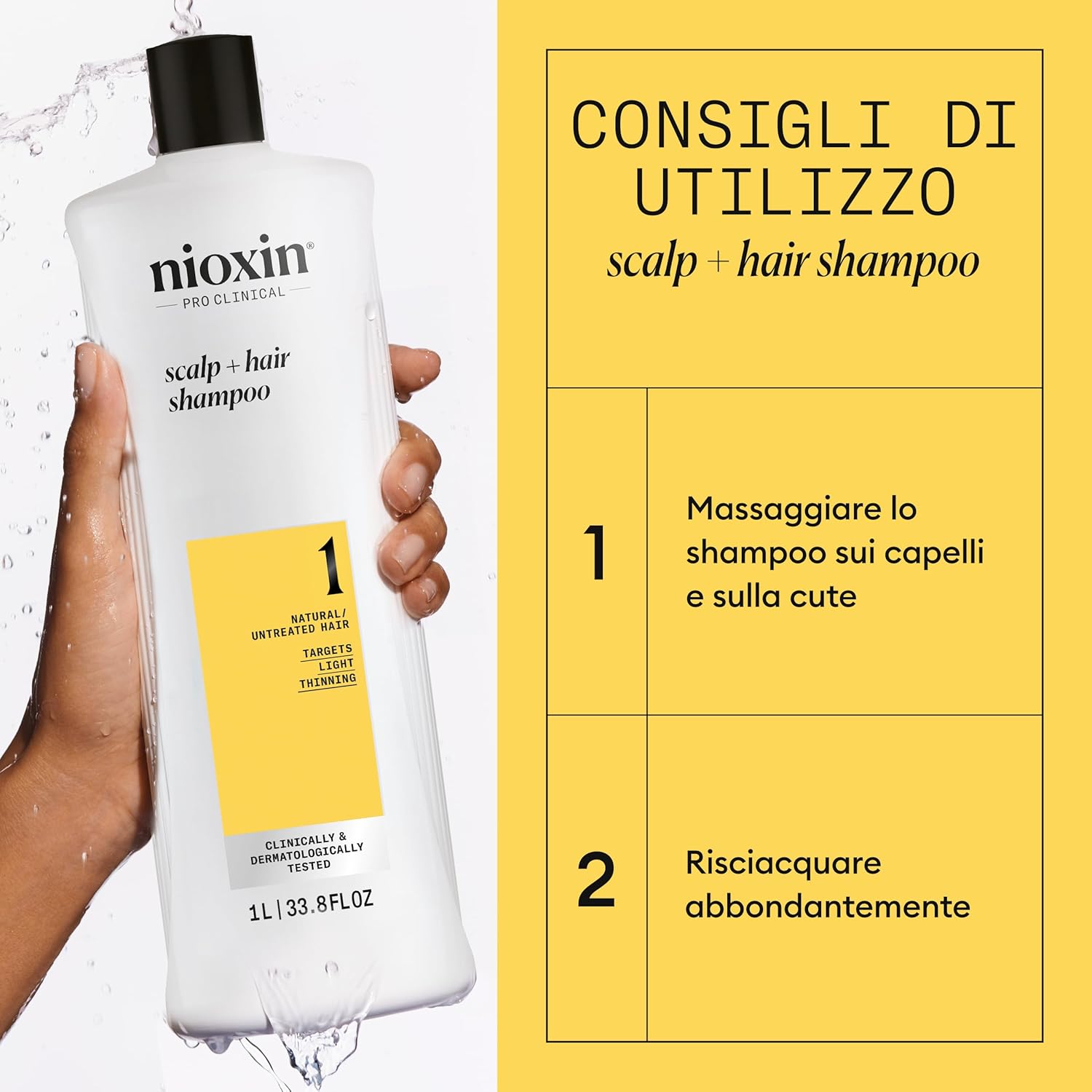 Thumbnail 3 de Nioxin Scalp + Hair Thickening Sistema 1: shampoo, balsamo e trattamento per capelli con assottigliamento lieve