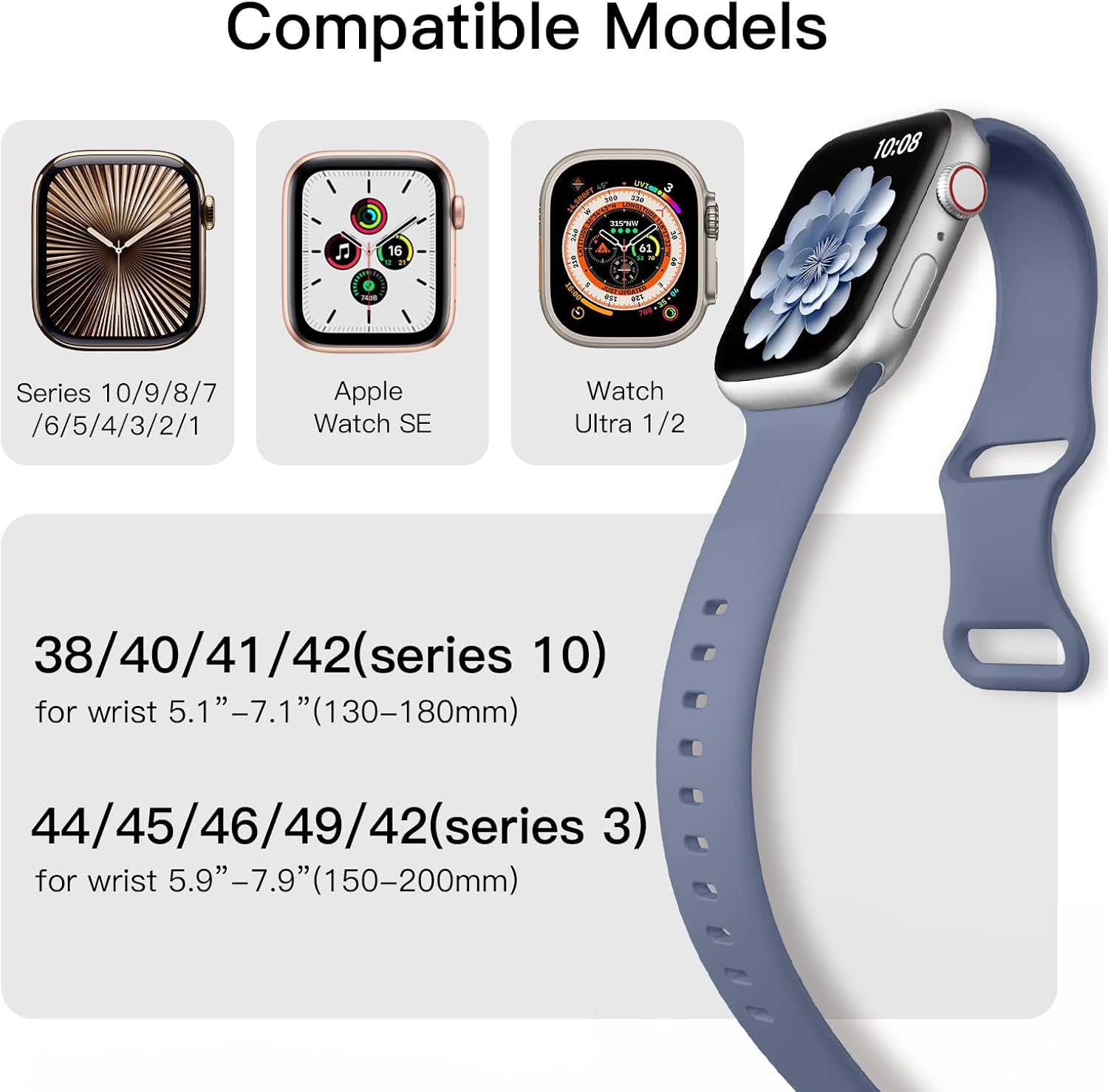 Thumbnail 1 de Higgs 6-Pack Silicon Apple Watch Straps (38–49mm): Soft, Durable Sport Bands for iWatch