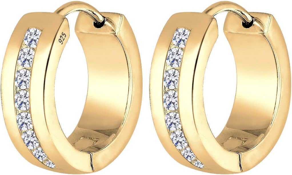 Detalle de Elli Damen-Creolen 925 Silber Zirkonia gold đ