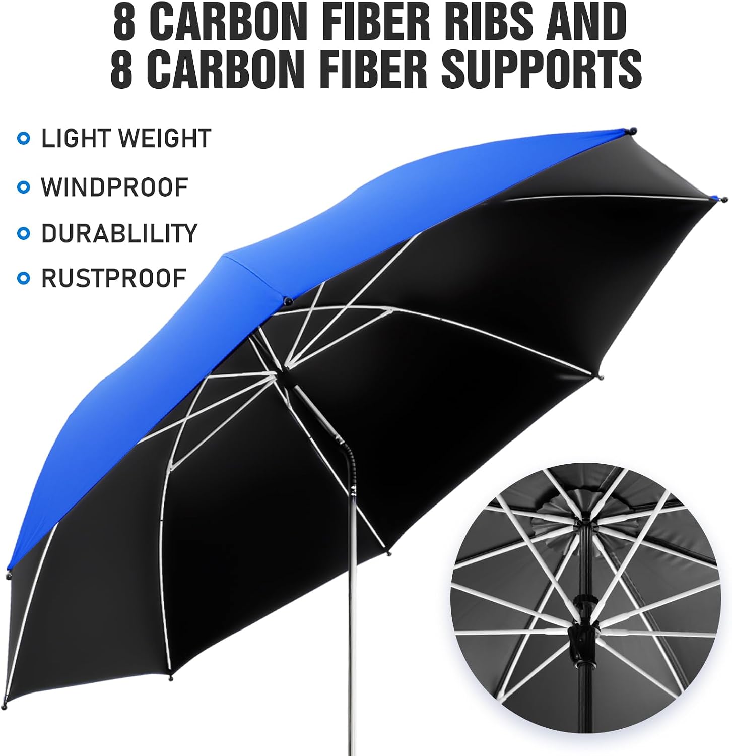 Thumbnail 5 de NBtoUS 2-Pack Beach Umbrella with Clamp: 360° Adjustable UV Protection for Chairs