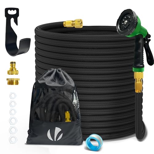 Detalle de VOUNOT Tuyau d'Arrosage Extensible 30 m Renforcé Adaptable 1/2" et 3/4" – 10 Modes de Pulvérisation