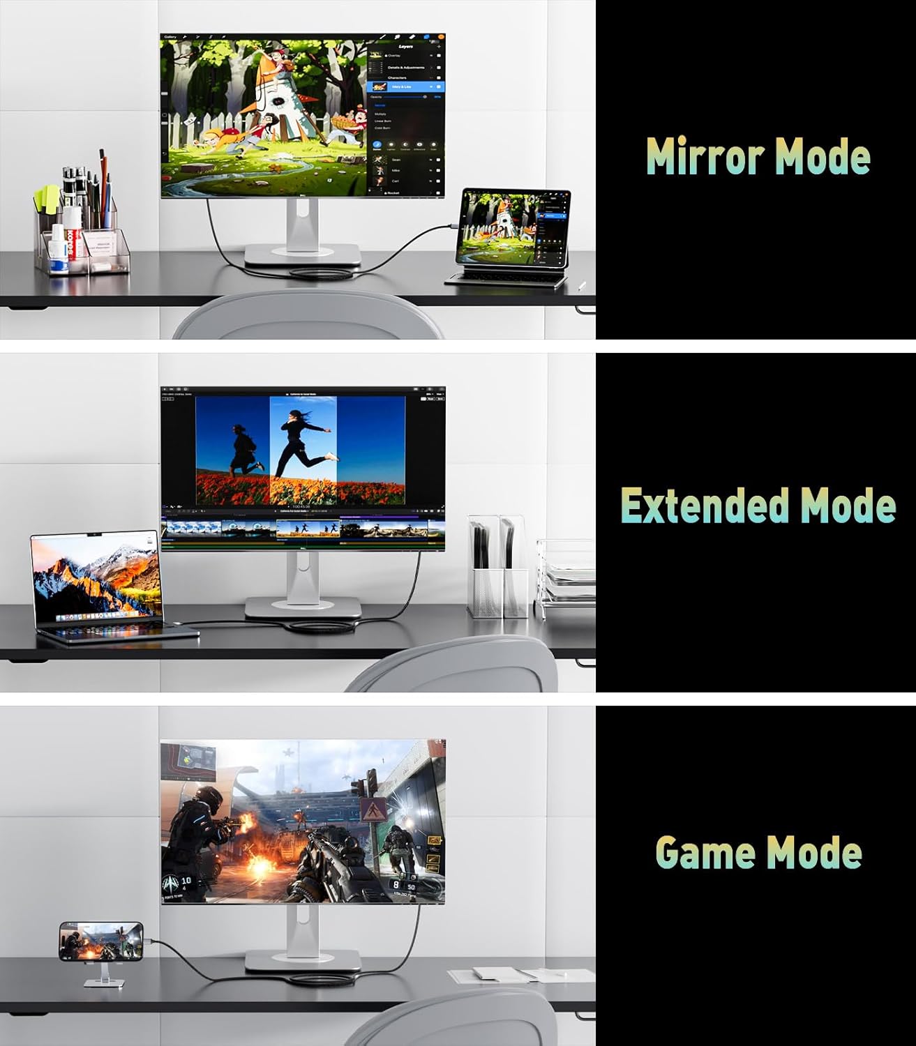 Thumbnail 4 de THANDBLE USB C to HDMI 2.1 Cable 1M/3FT: 8K@60Hz, 4K@120Hz, Thunderbolt 3/4/5 compatible