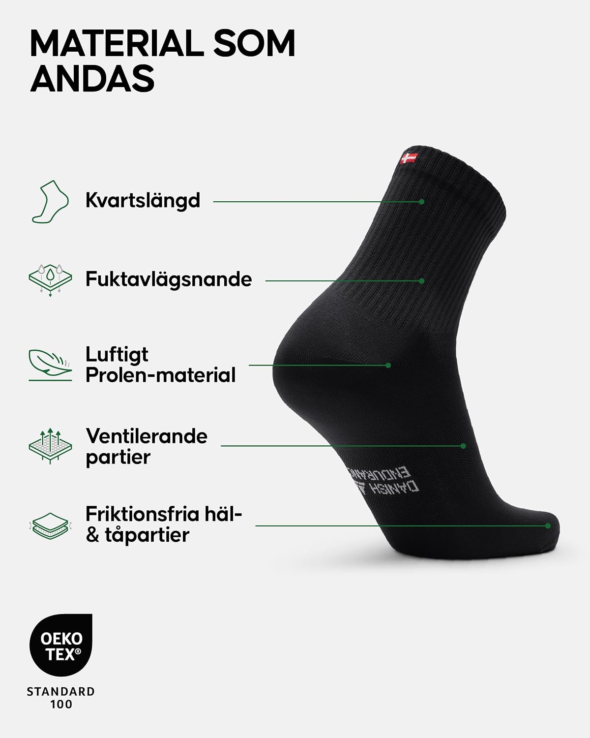 Detalle 2 de DANISH ENDURANCE löparstrumpor, 3-pack med tajt passform och vaddering