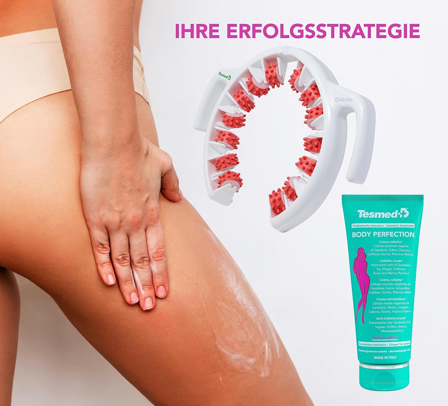 Detalle de Tesmed Body Perfection: Körper- und Anti-Cellulite Creme mit Kühlwirkung und Duft