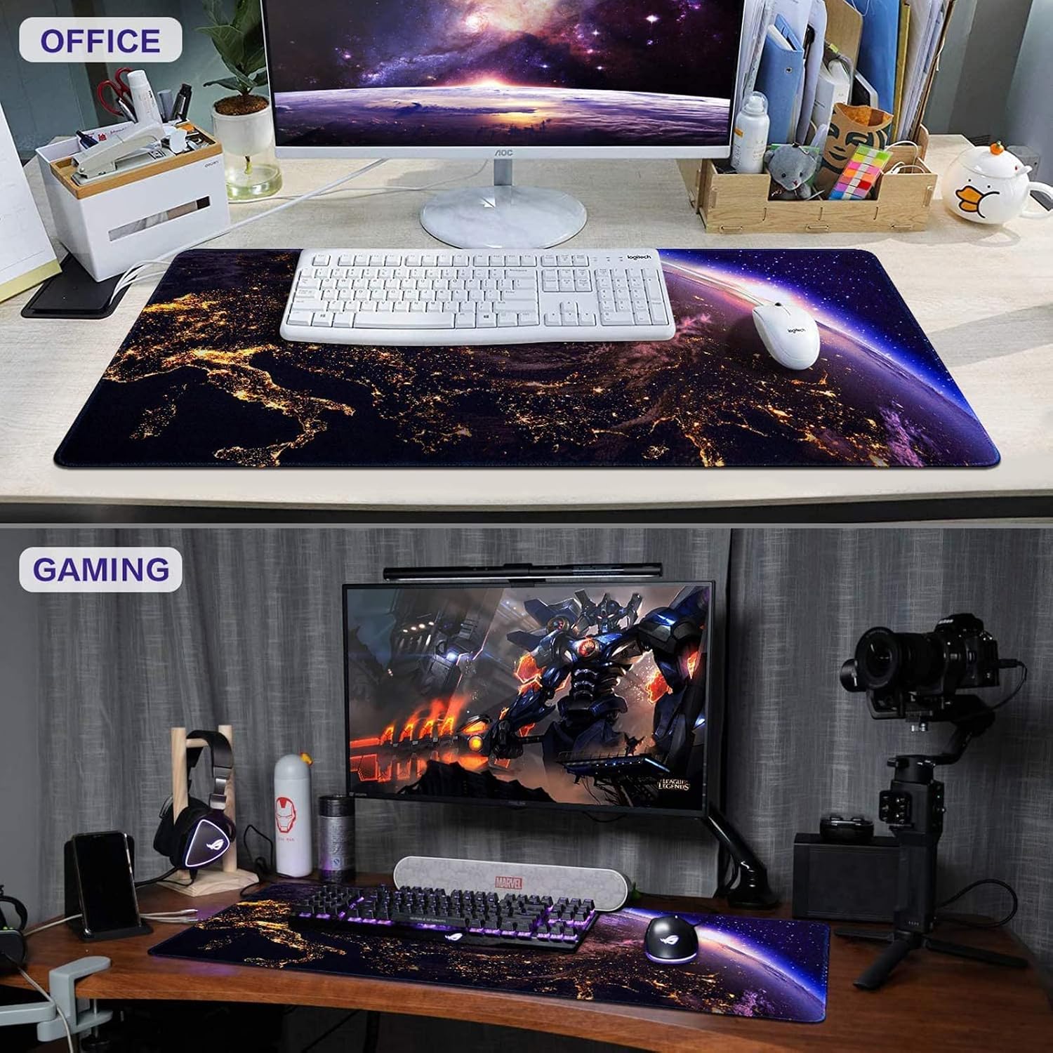 Thumbnail 6 de Abetcabe Gaming Mouse Pad Extended XXL (800 x 400 mm) – Gold-City Light
