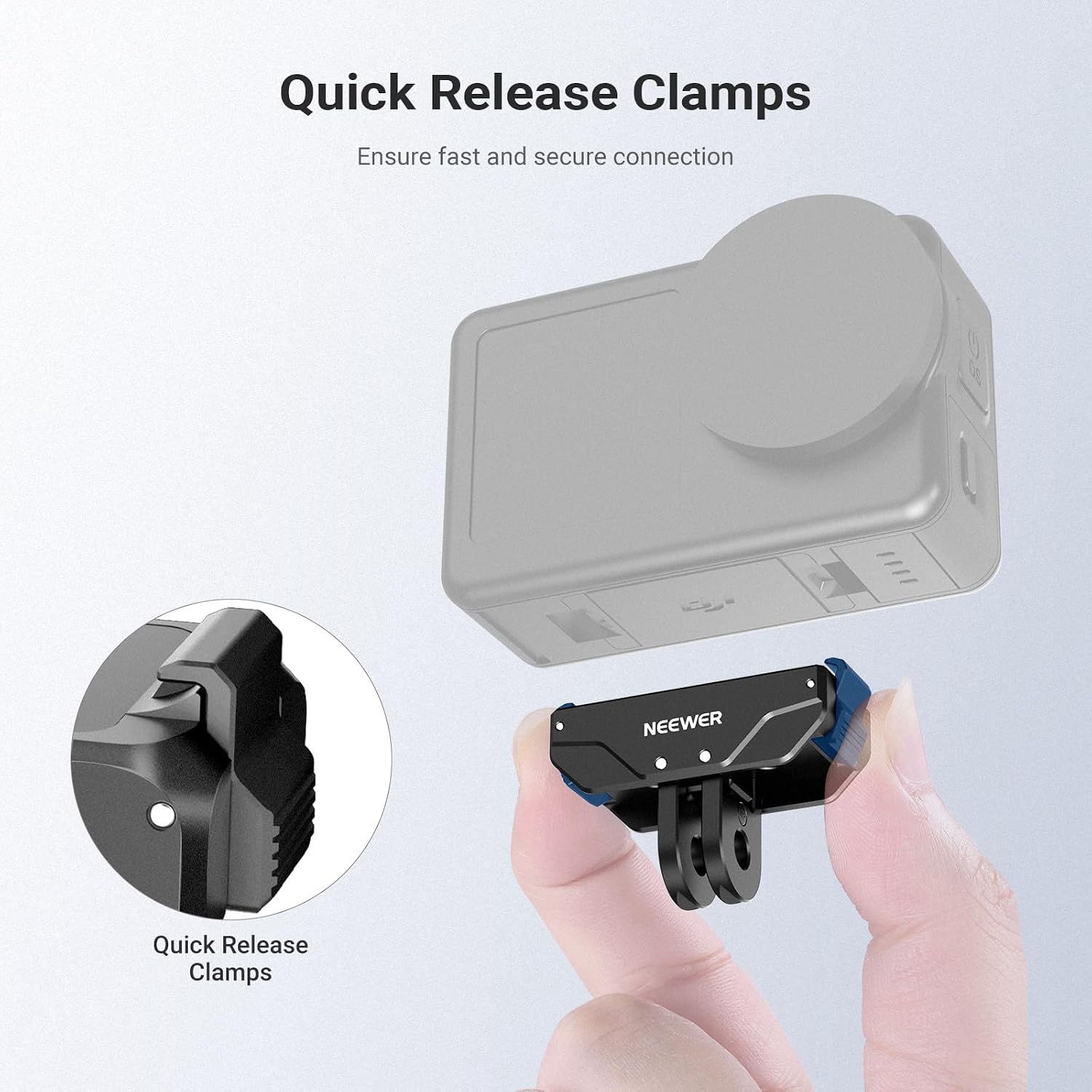 Thumbnail 1 de NEEWER Magnetic Quick Release Mount for DJI Osmo Action 6 (AC071) with Universal Adapter and 1/4" Thread