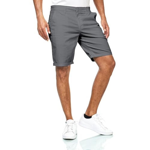 Detalle de Smith & Solo Kurze Hosen Herren – Chino Shorts aus Baumwolle, Anthrazit, Größe 30