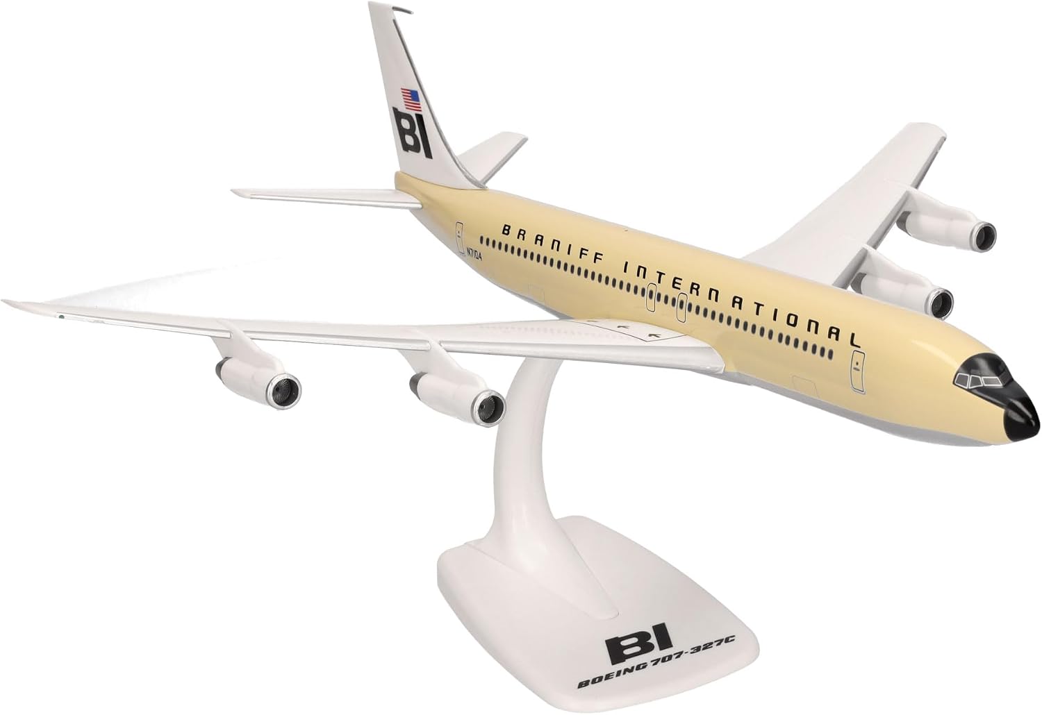 Detalle 2 de Herpa Boeing 707-320 Braniff International – model samolotu SnapFit 1:144