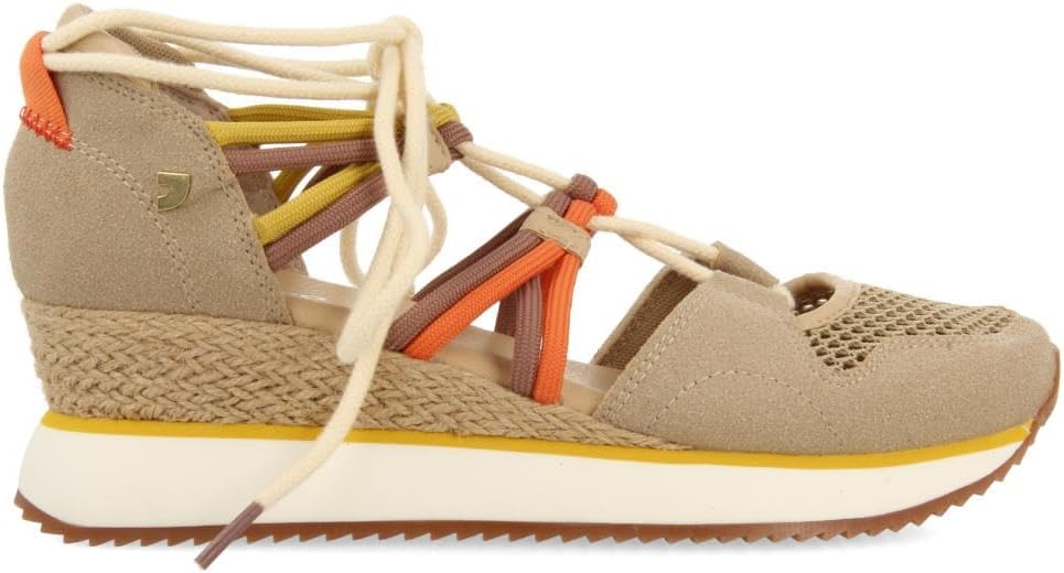 Detalle de Sneakers Ouvertes Beige DE Type Espadrille À Talon COMPENSÉ pour Femme IONA par Gioseppo