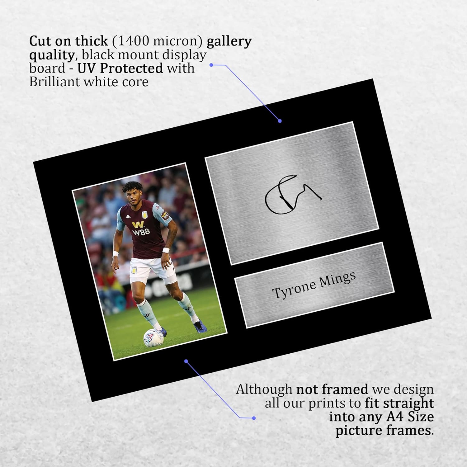Thumbnail 2 de HWC Trading A4 Tyrone Mings Aston Villa signed autograph picture (printed display) for football fans