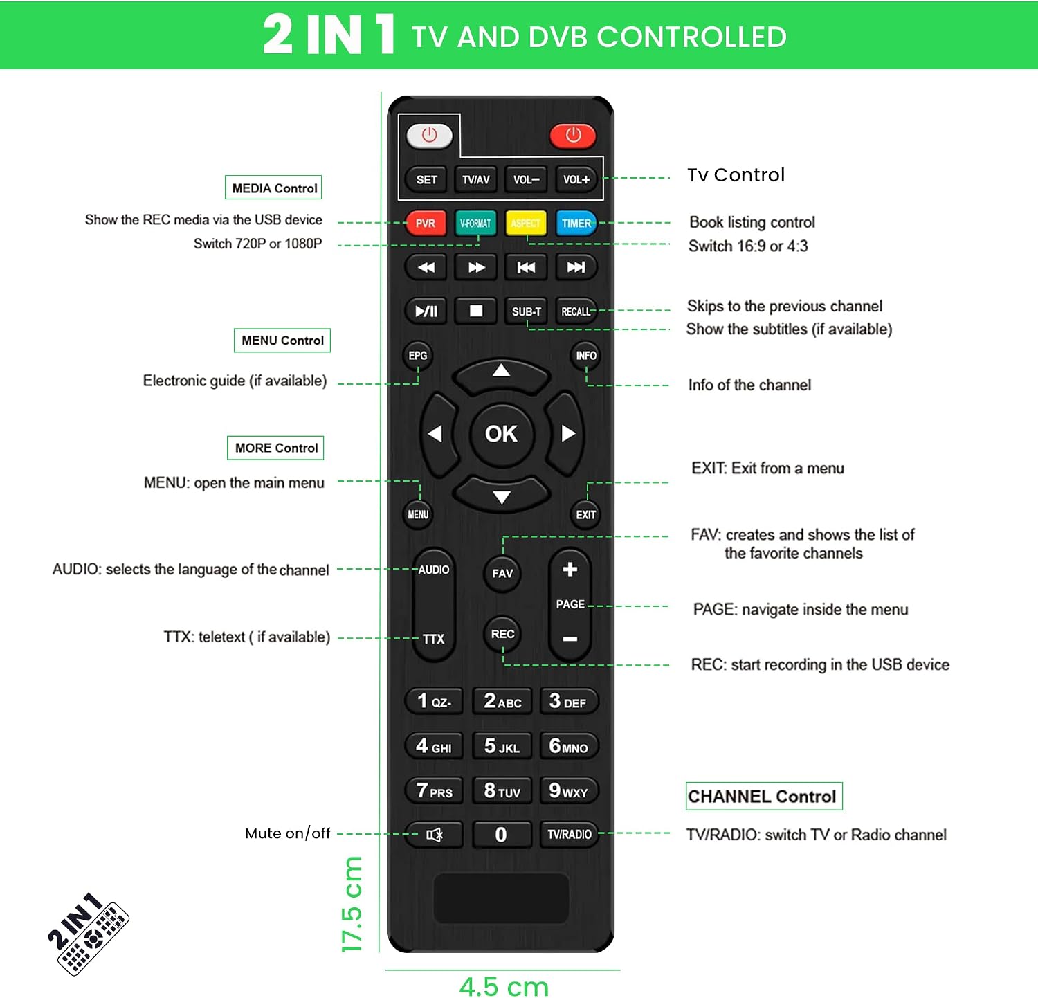 Detalle 2 de LEYF DVB-S2 Sat Receiver: Mini-Stick für verstecktes TV-Erlebnis mit Vorinstallation