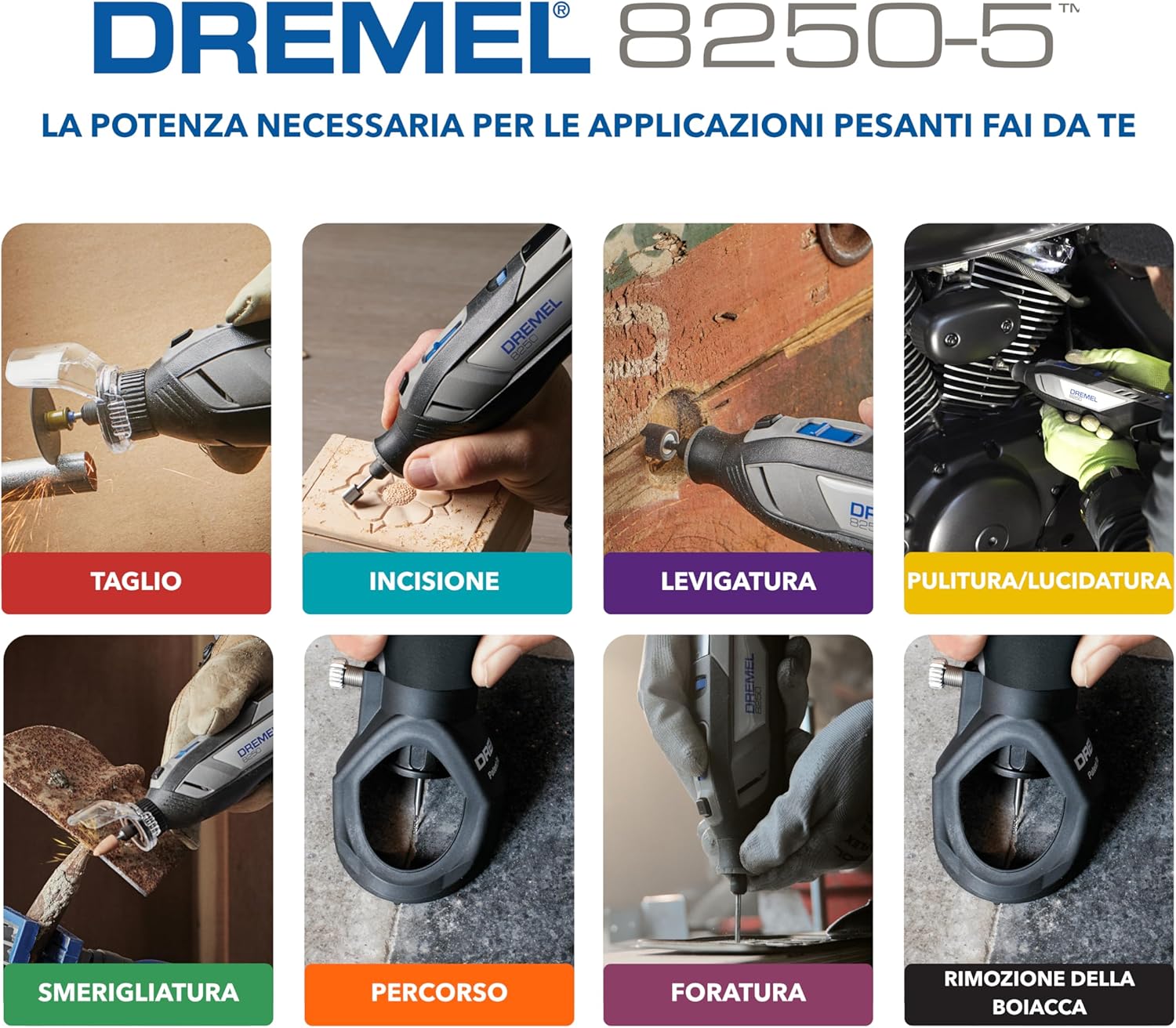 Thumbnail 2 de Dremel 8250 Multifunzione rotativo senza fili 12V brushless con 65 accessori e box