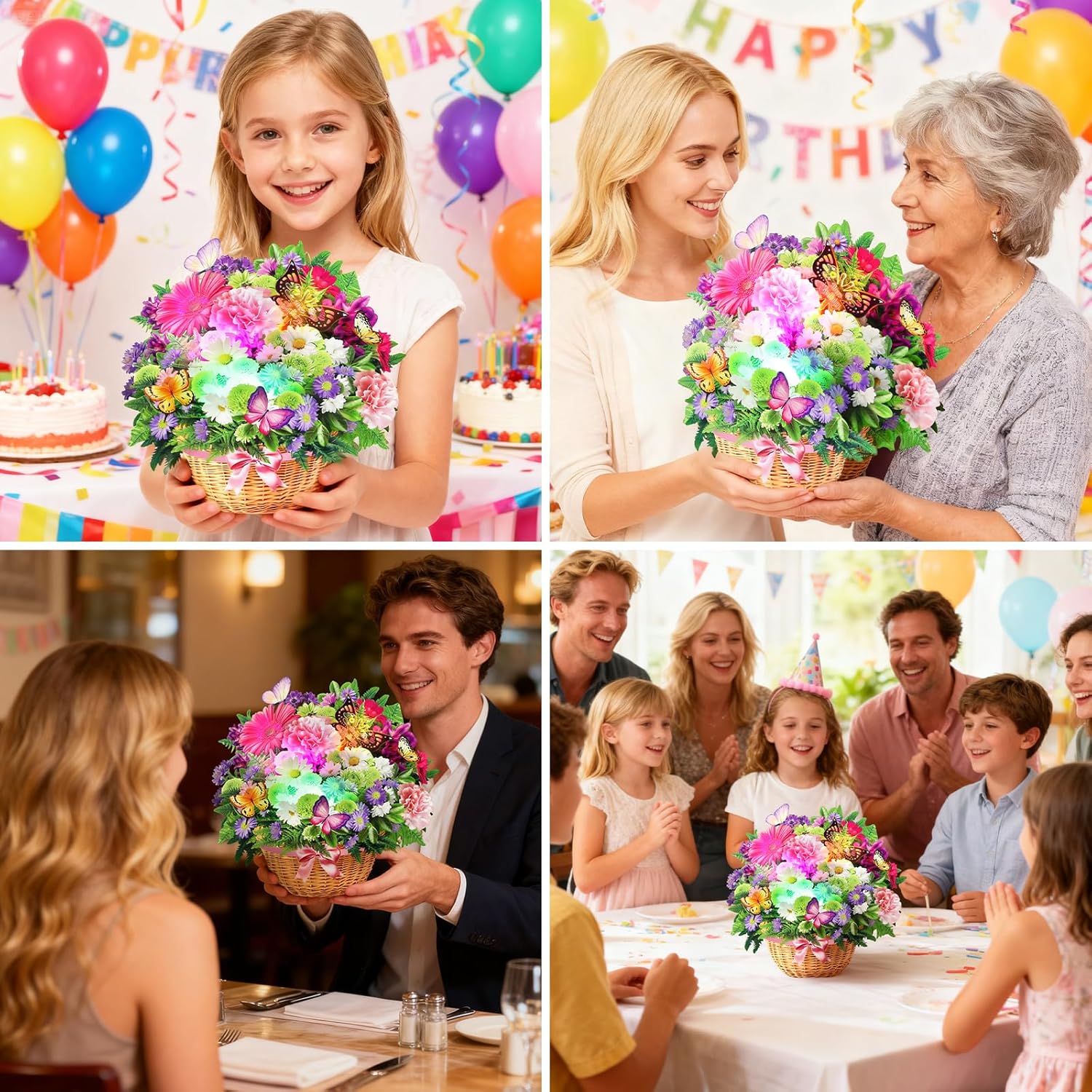 Thumbnail 5 de Birthday Cards: 3D Pop-Up Daisy Bouquet with Music and Lights
