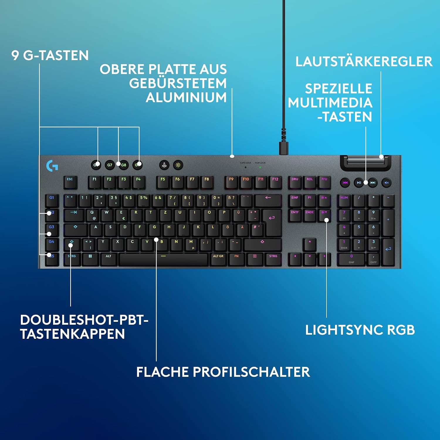 Detalle de Logitech G G915 X – Kabelgebundene Gaming-Tastatur