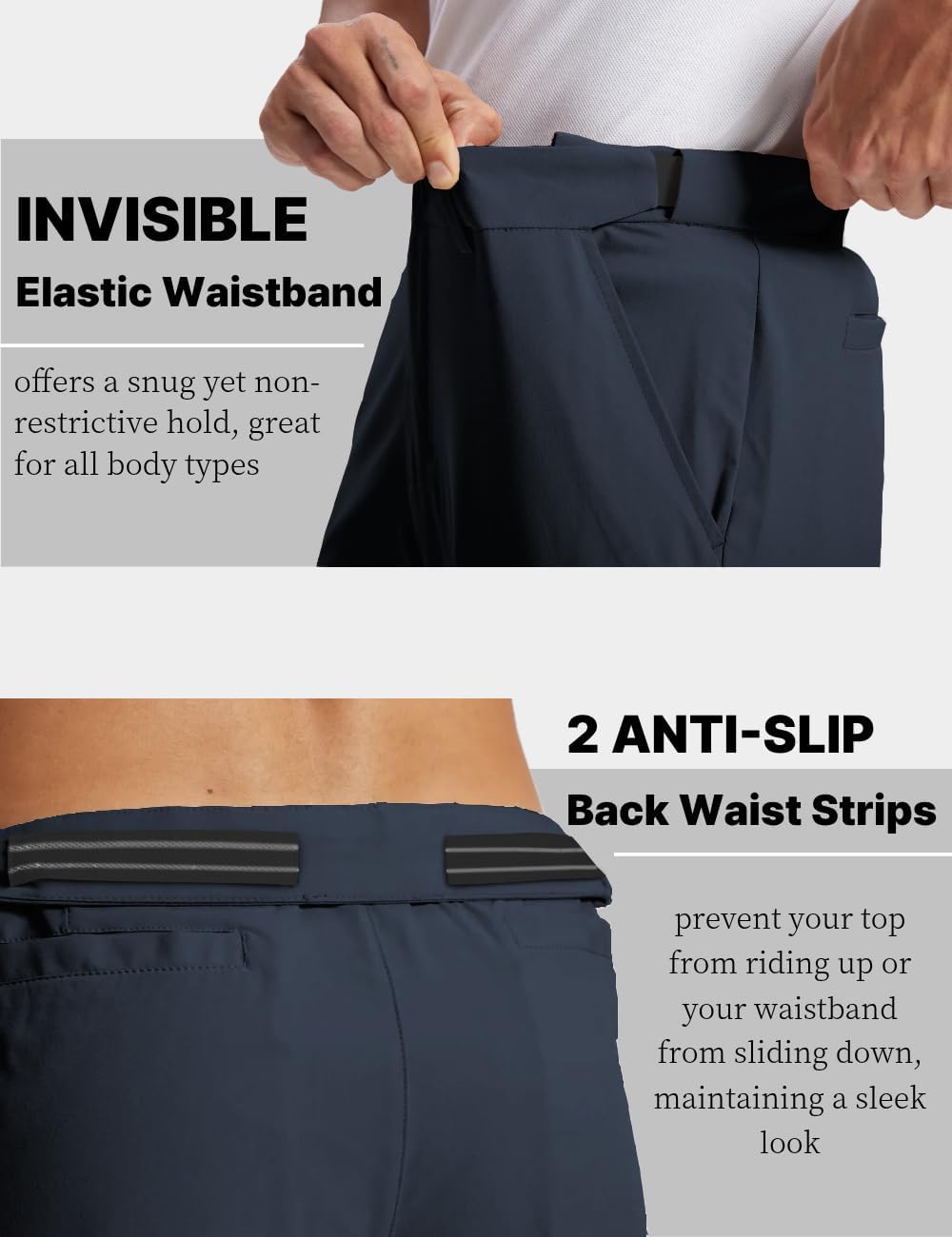 Detalle de Mens Golf Pants Lightweight Quick Dry Anti-Slip Work Dress Pants with 4 Pockets (Stretch Casual Slacks)