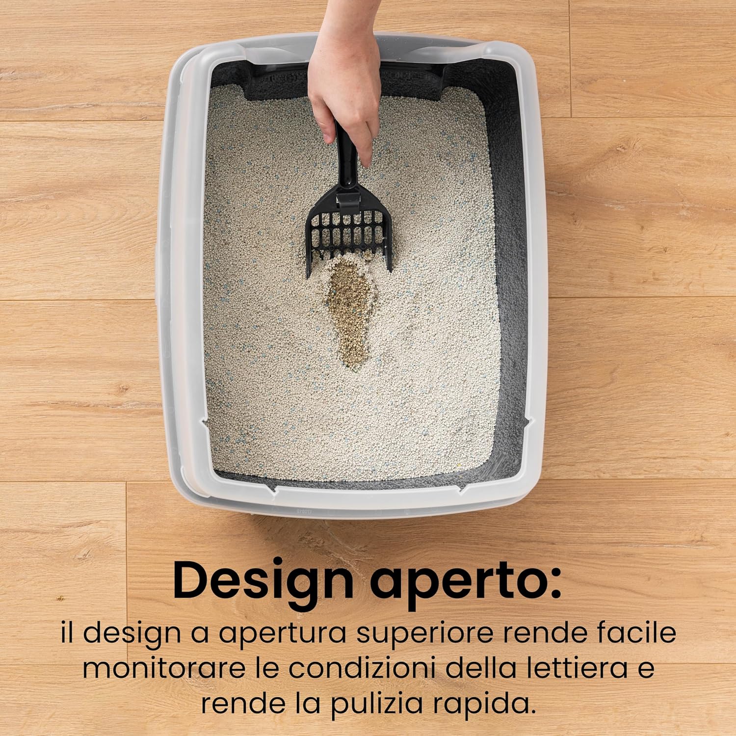 Thumbnail 4 de Iris Ohyama Vassoio per lettiera con paletta CLH-12, set da 2 (bianco) con pareti rimovibili