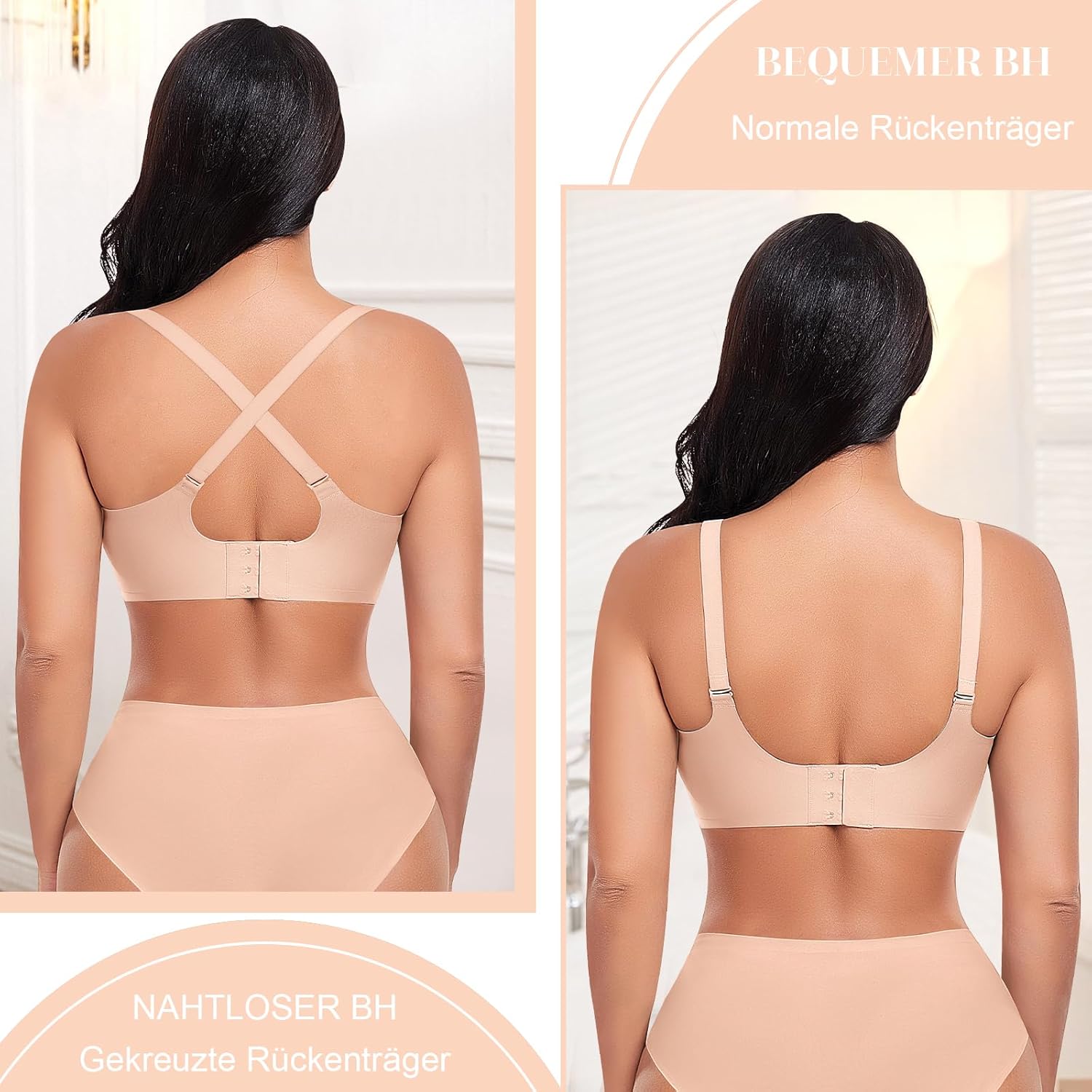 Thumbnail 1 de Ganado Damen BH ohne Bügel – Nahtloser Bralette mit Tiefem V-Ausschnitt und W-Form-Stützen