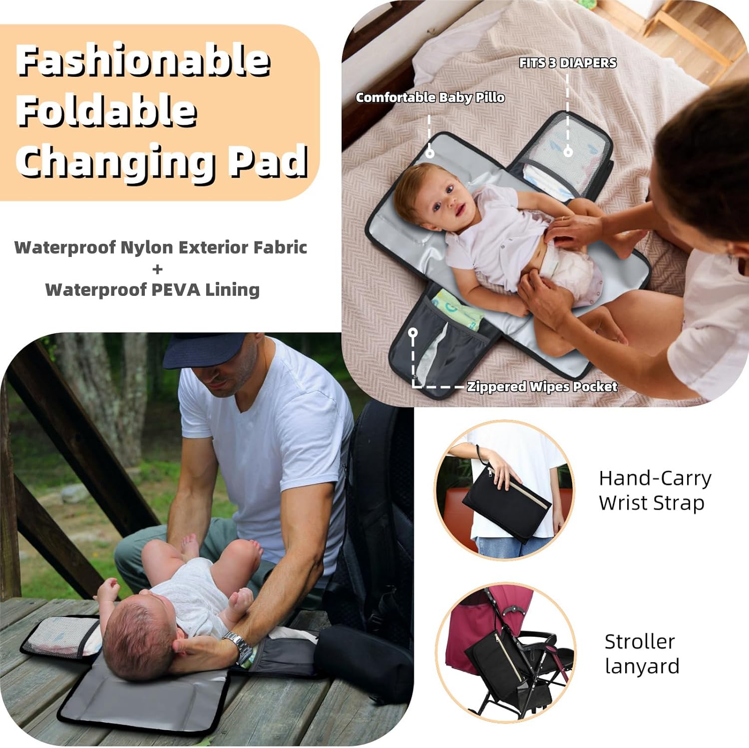 Thumbnail 4 de ROSEGIN Baby Changing Bag Backpack, large waterproof 1