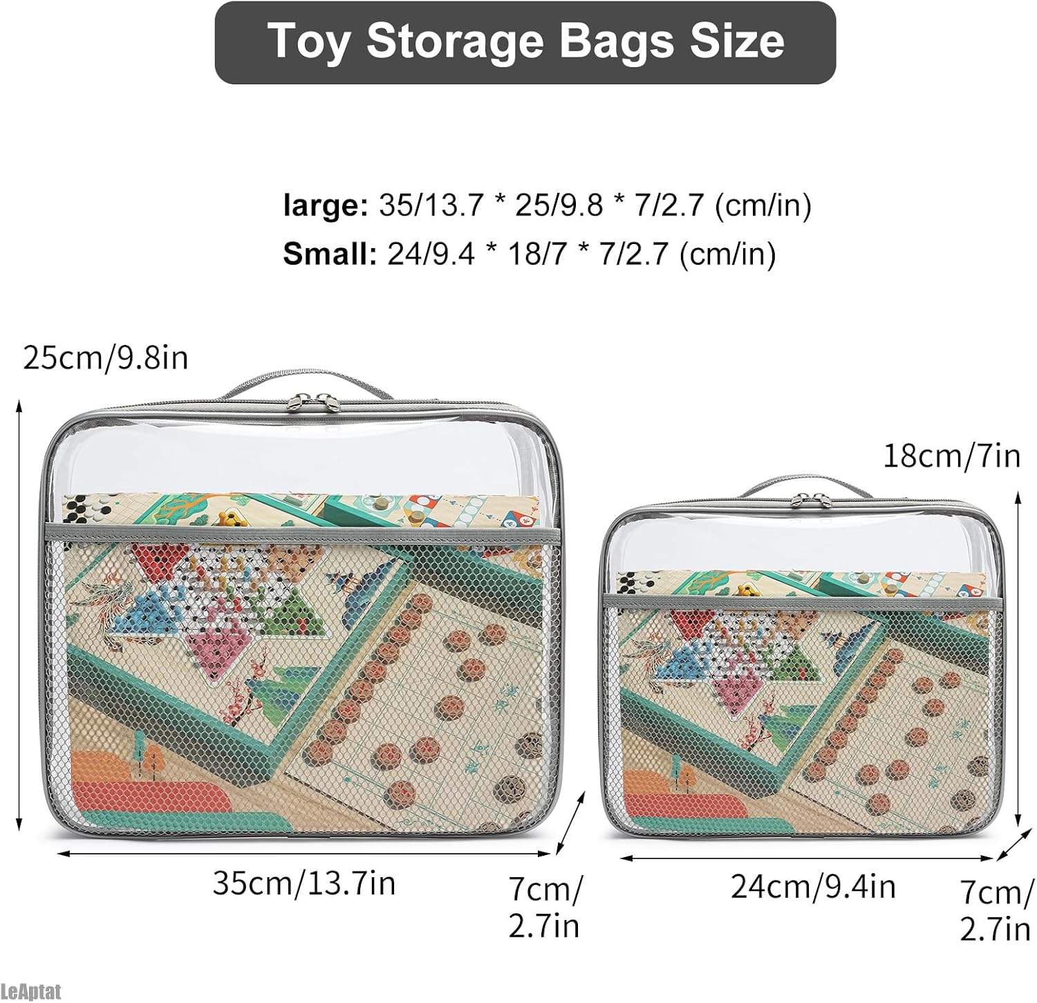 Detalle 2 de PVC Toy Storage Bags 4-Pack