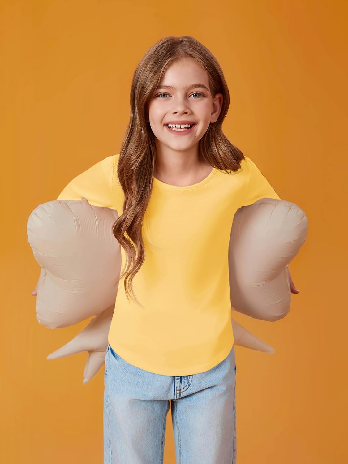 Thumbnail 2 de Haloumoning T-shirt met lange mouwen voor meisjes, ronde hals en pofmouwen