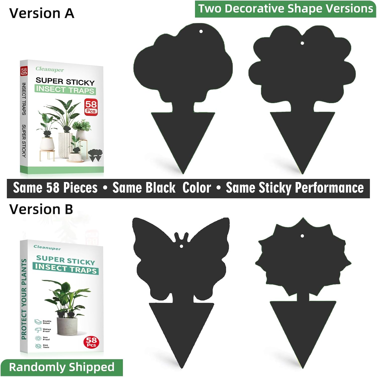 Detalle 2 de Cleanuper 58 black Sticky Traps for Plants, 58-Pack, Double-Sided Adhesive